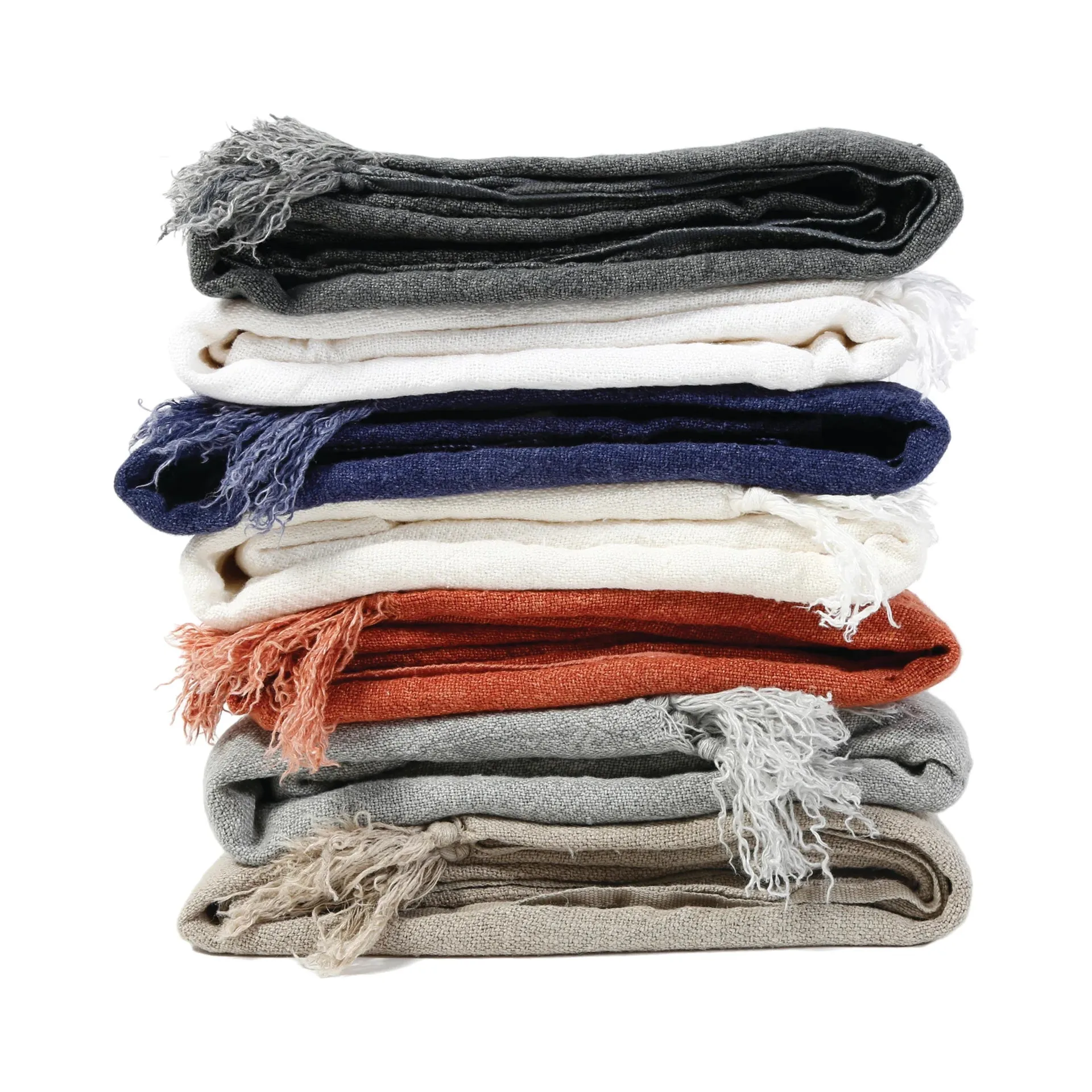 Pom Pom at Home Montauk Terracotta Linen Throw Blanket ~ 50” x 70” - Image 4