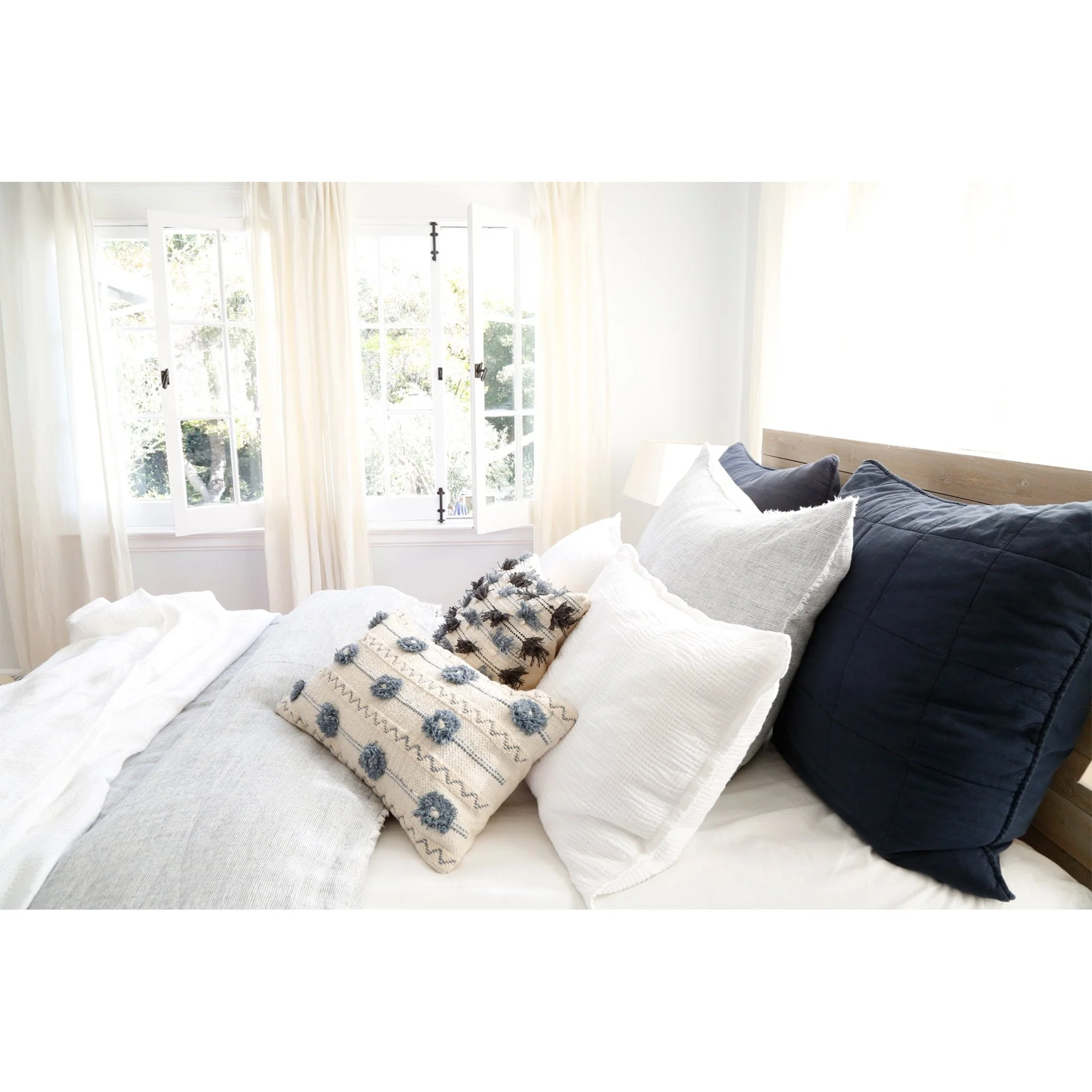Pom Pom at Home Logan Navy Linen Duvet Cover and Pillow Shams ~ Available in Twin, Queen and King Sizes - Image 8