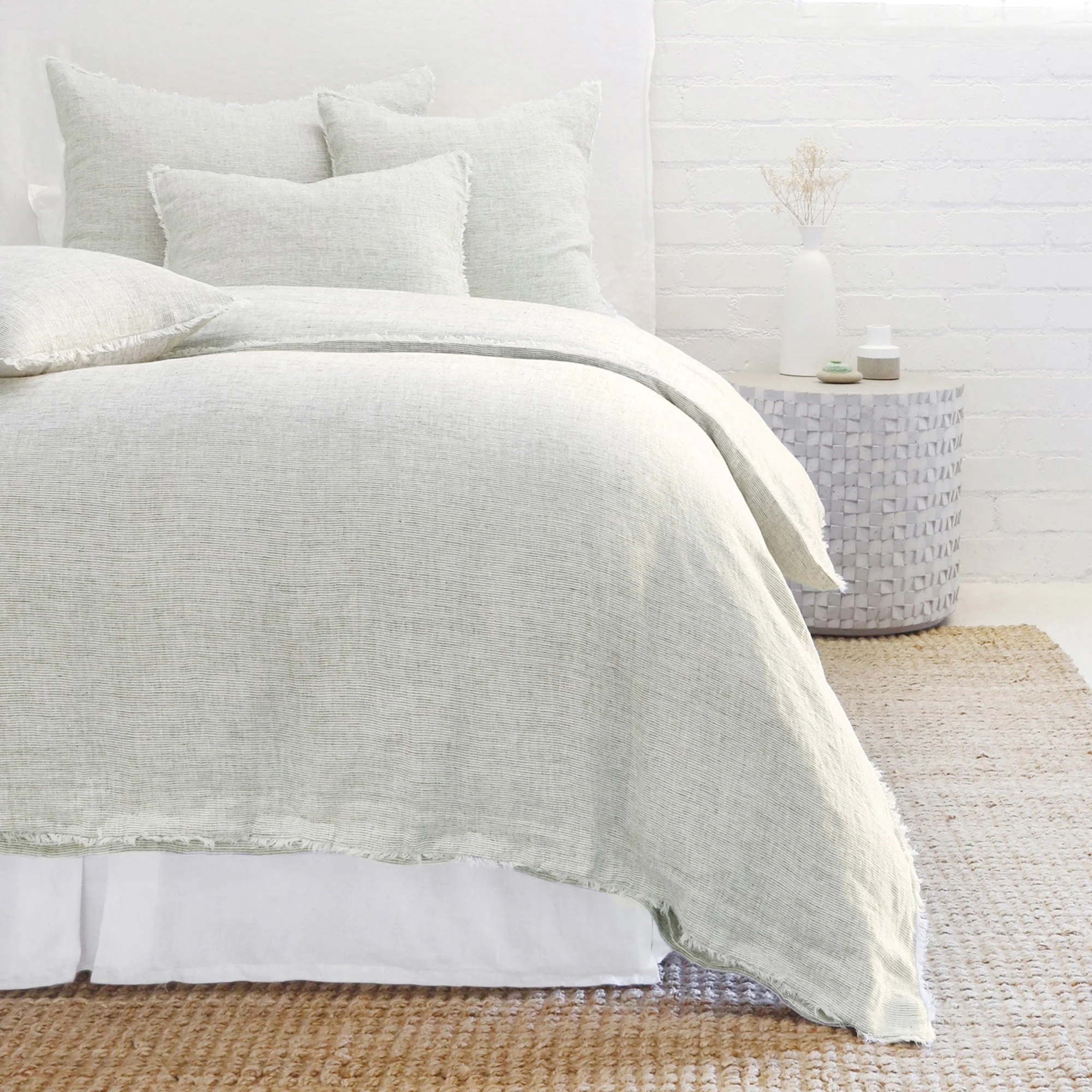 Pom Pom at Home Logan Olive Linen Duvet Cover and Pillow Shams ~ Available in Twin, Queen and King Sizes - Image 14