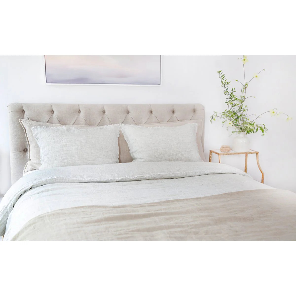 Pom Pom at Home Logan Olive Linen Duvet Cover and Pillow Shams ~ Available in Twin, Queen and King Sizes - Image 5