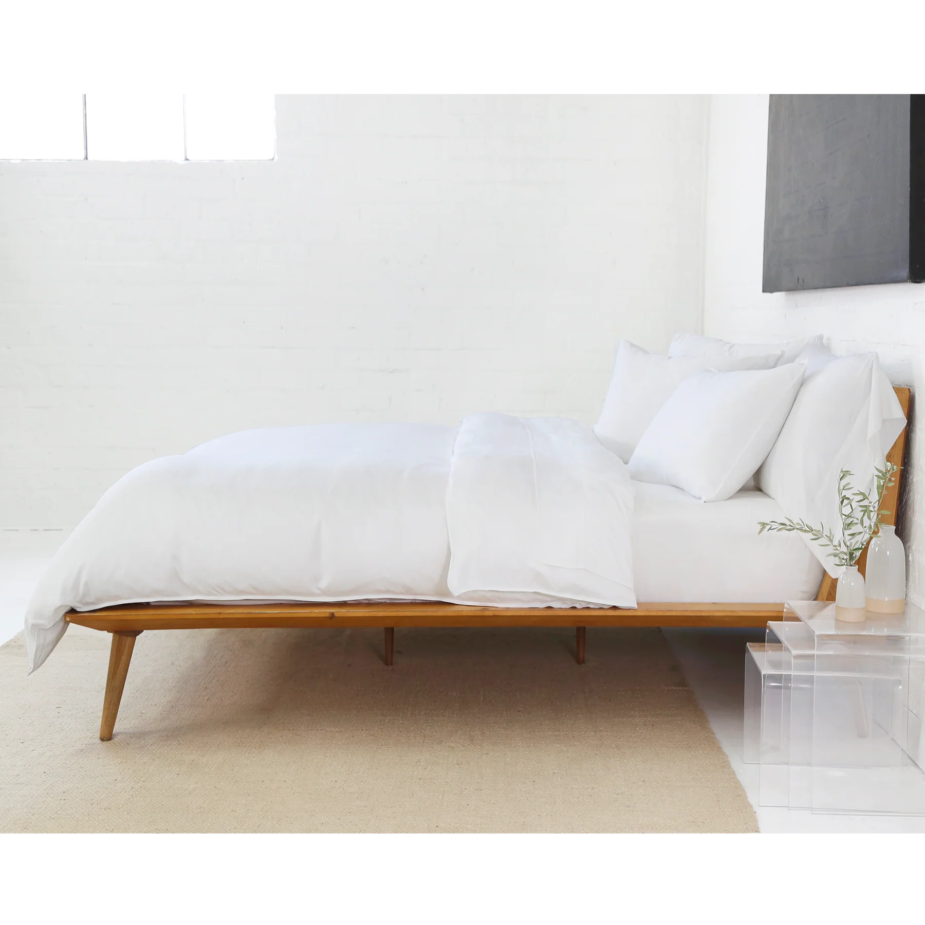 Pom Pom at Home Parker White Bamboo Sateen Duvet Cover Set ~ Available in Twin, Queen and King Sizes - Image 2