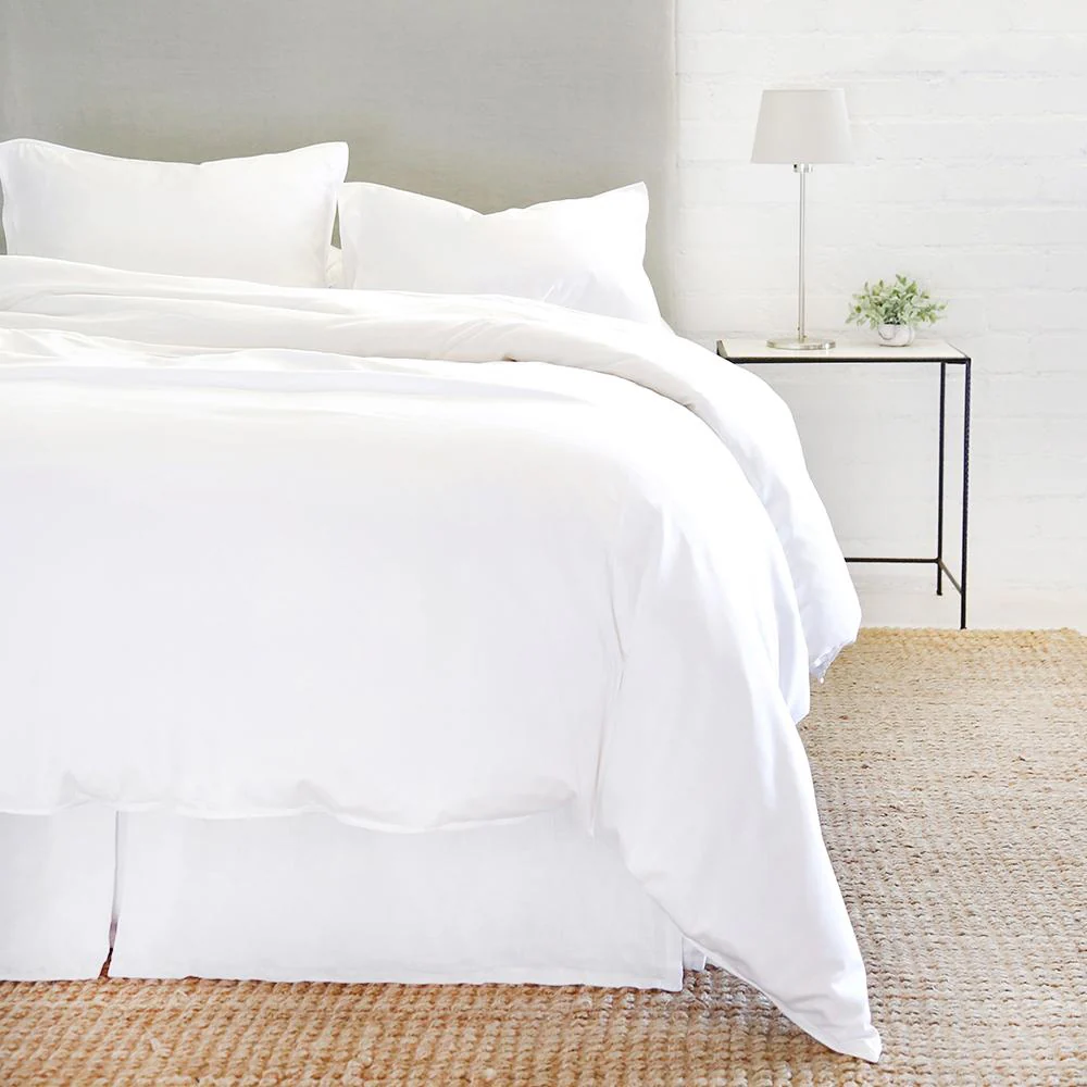 Pom Pom at Home Parker White Bamboo Sateen Duvet Cover Set ~ Available in Twin, Queen and King Sizes - Image 4