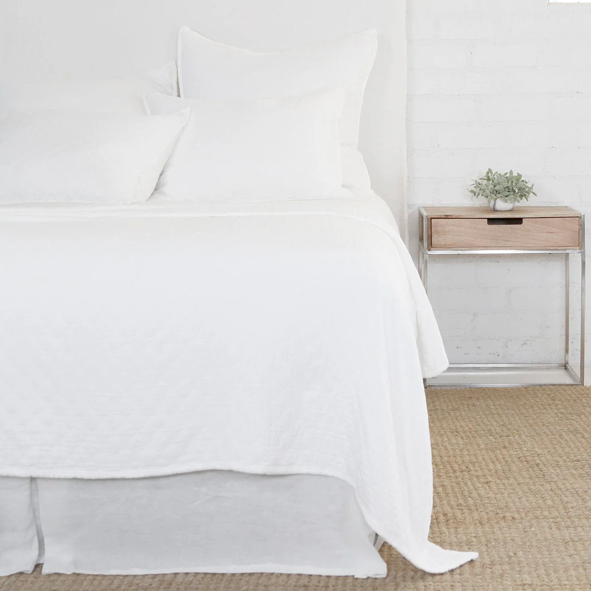 Pom Pom at Home Ojai White Matelasse Coverlet and Pillow Shams ~ Available in Twin, Queen and King Sizes