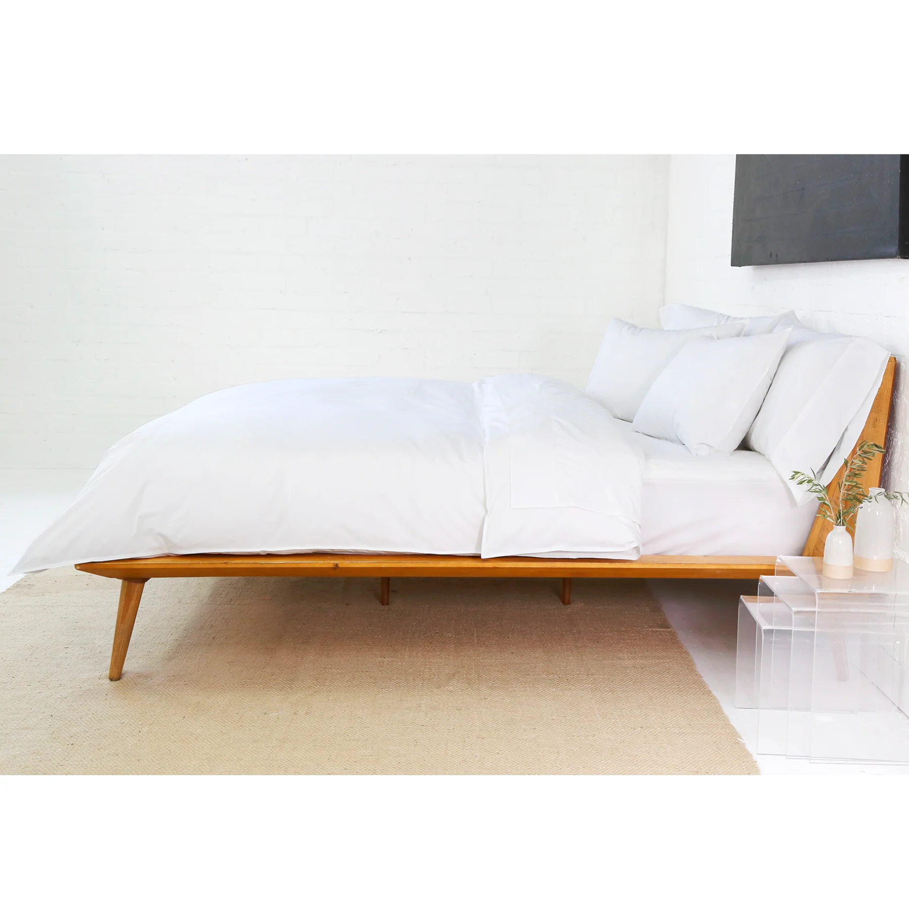 Pom Pom at Home Parker White Cotton Percale Duvet Cover Set ~ Available in Twin, Queen and King Sizes - Image 2