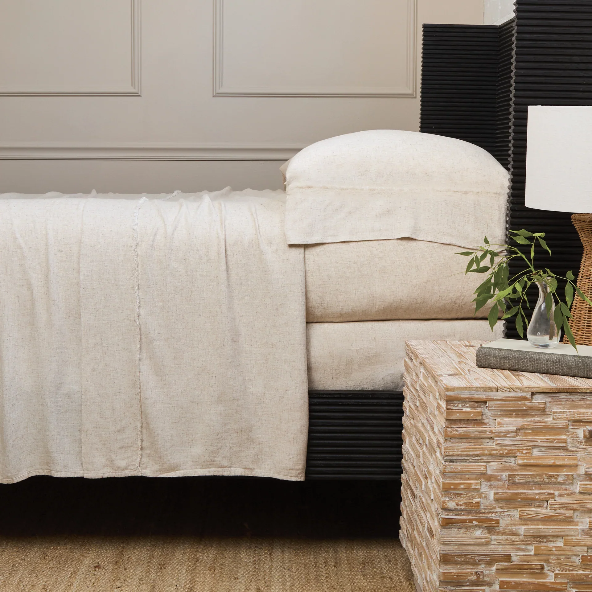 Pom Pom at Home Remi Bamboo Linen Frayed Sheet Set ~ Available in Twin, Queen, King and California King Sizes - Image 2