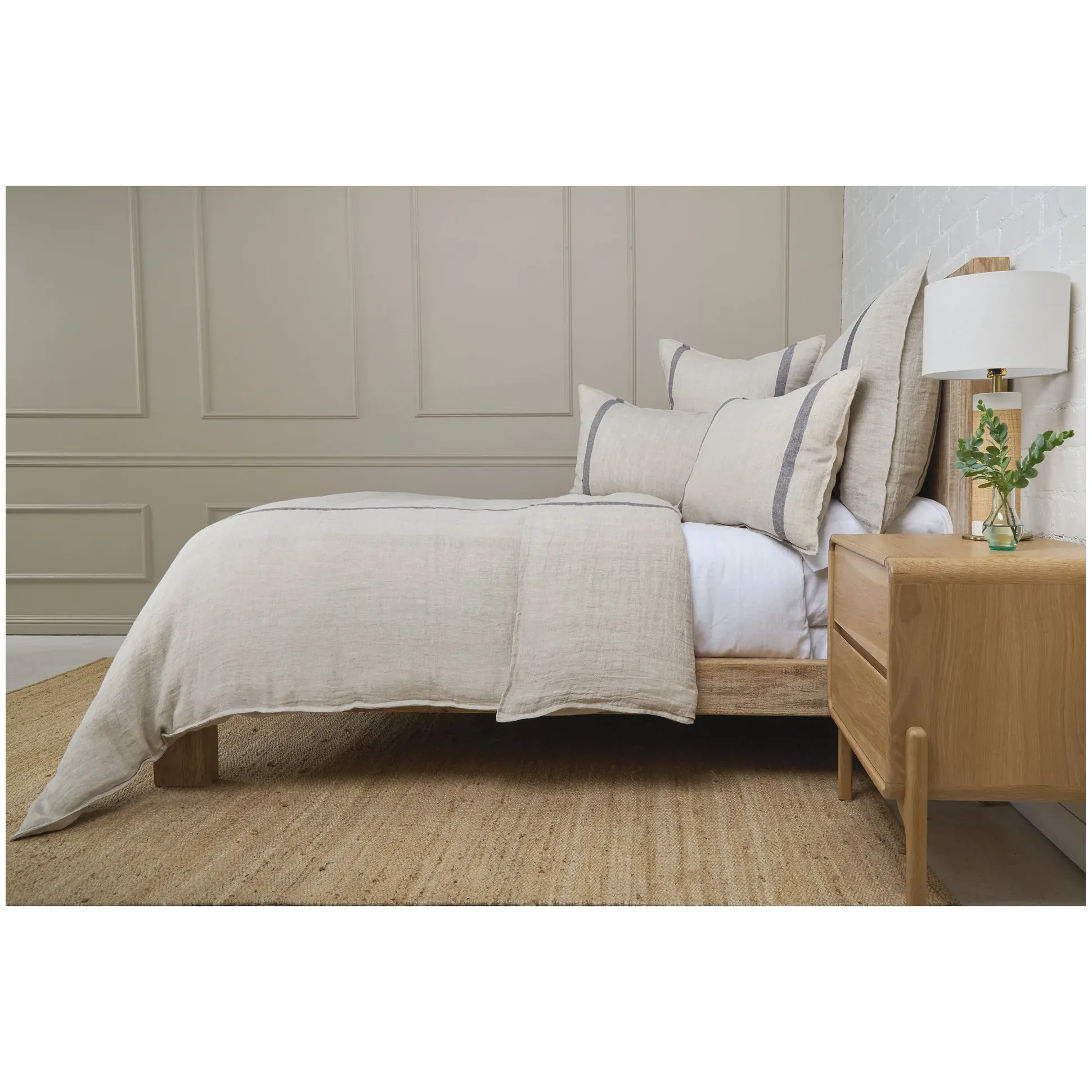 Pom Pom at Home Rory Flax and Midnight Big Pillow with Insert ~ 28 x 36 - Image 3