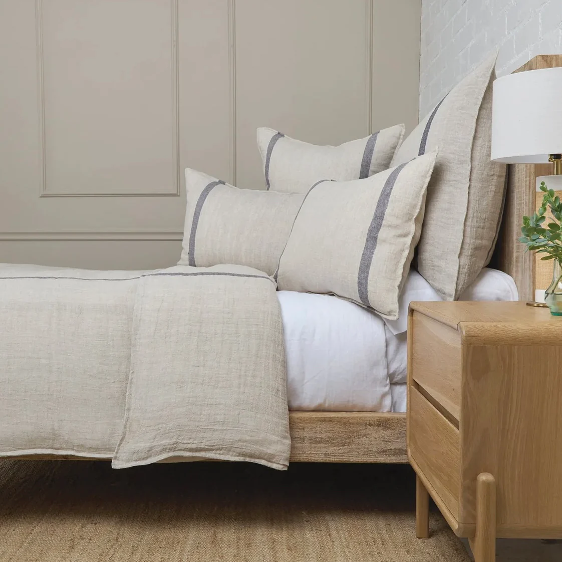 Pom Pom at Home Rory Flax and Midnight Duvet Cover ~ Available in Queen and King Size - Image 2