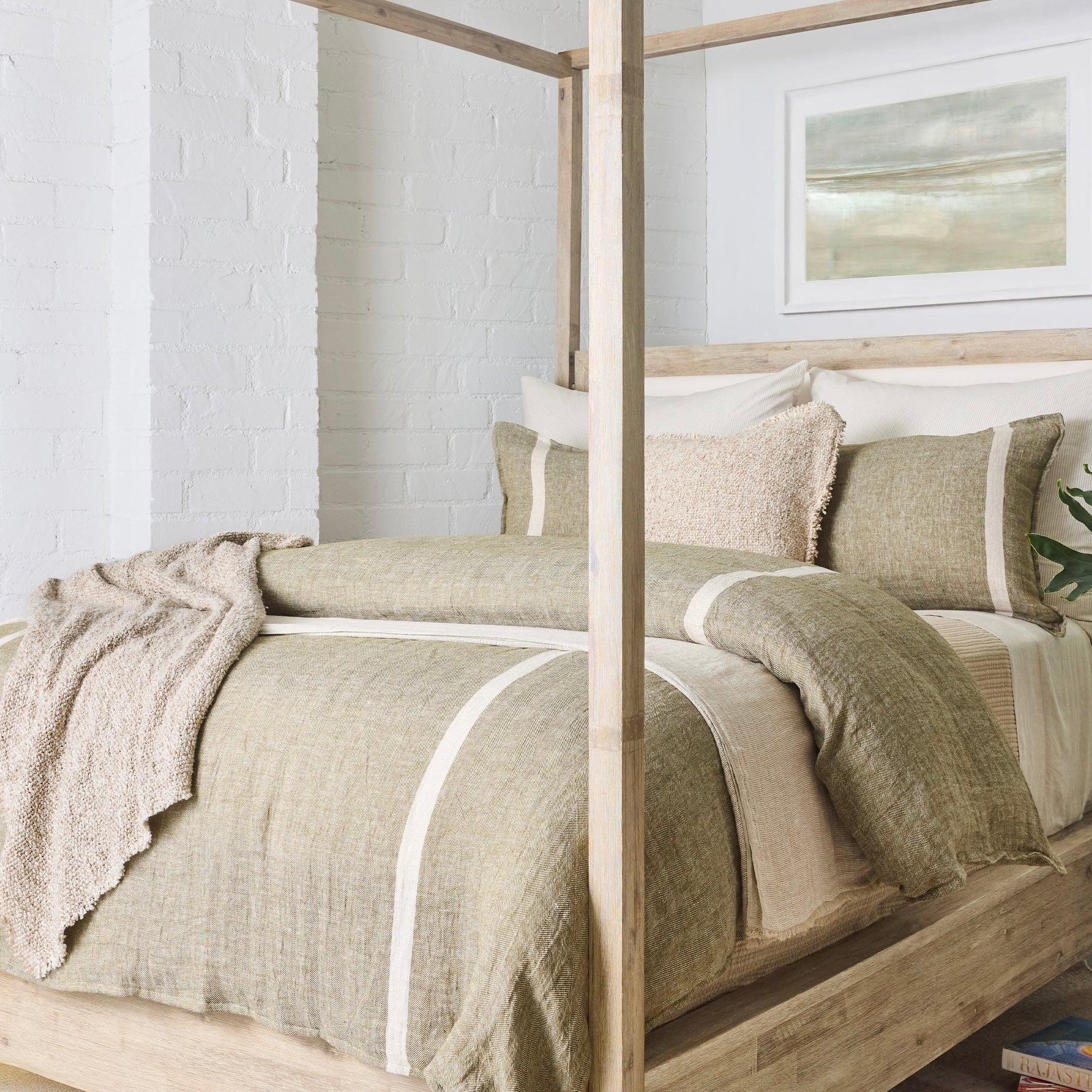 Pom Pom at Home Rory Moss and Flax Duvet Cover ~ Available in Queen and King Size - Image 5