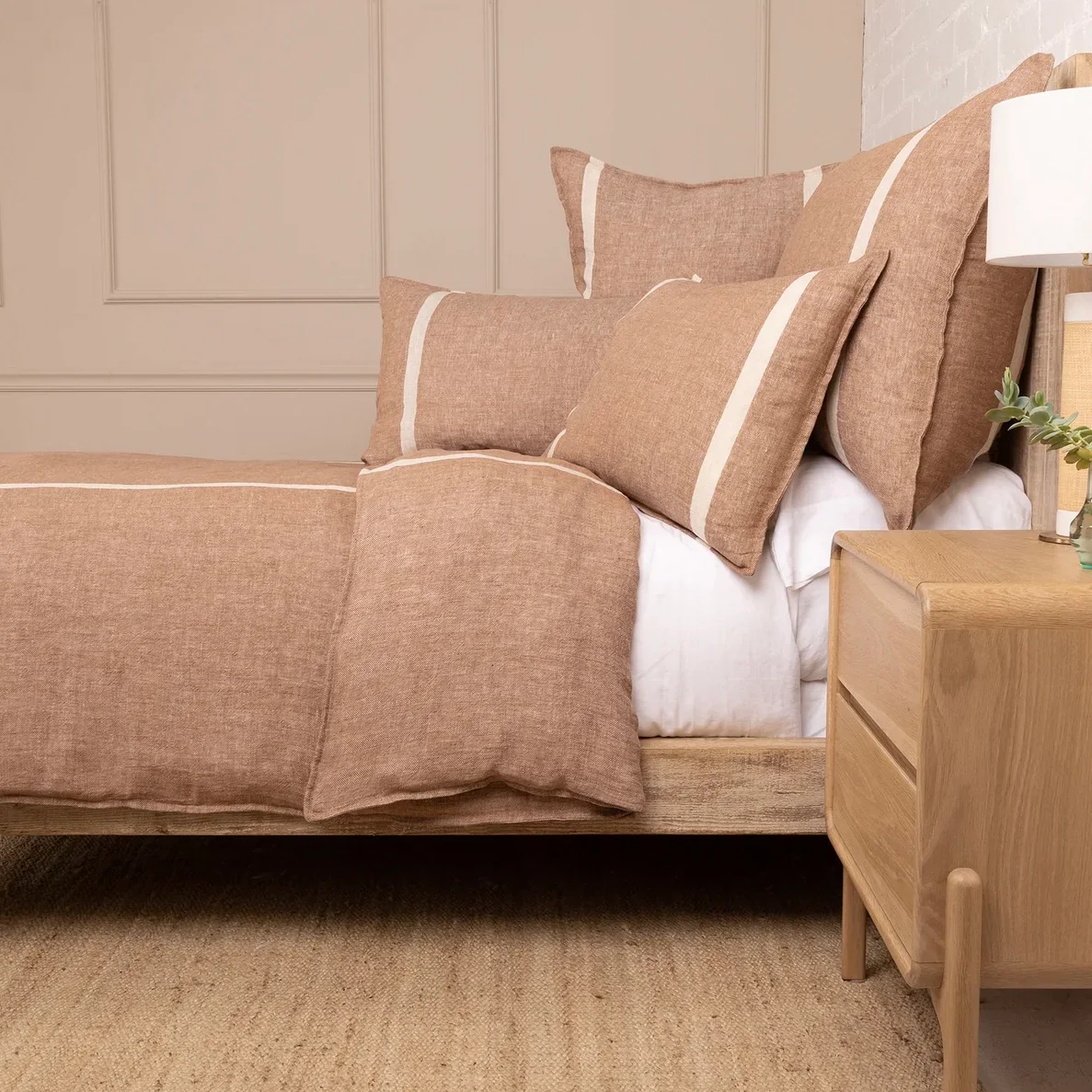 Pom Pom at Home Rory Terra Cotta and Flax Duvet Cover ~ Available in Queen and King - Image 2