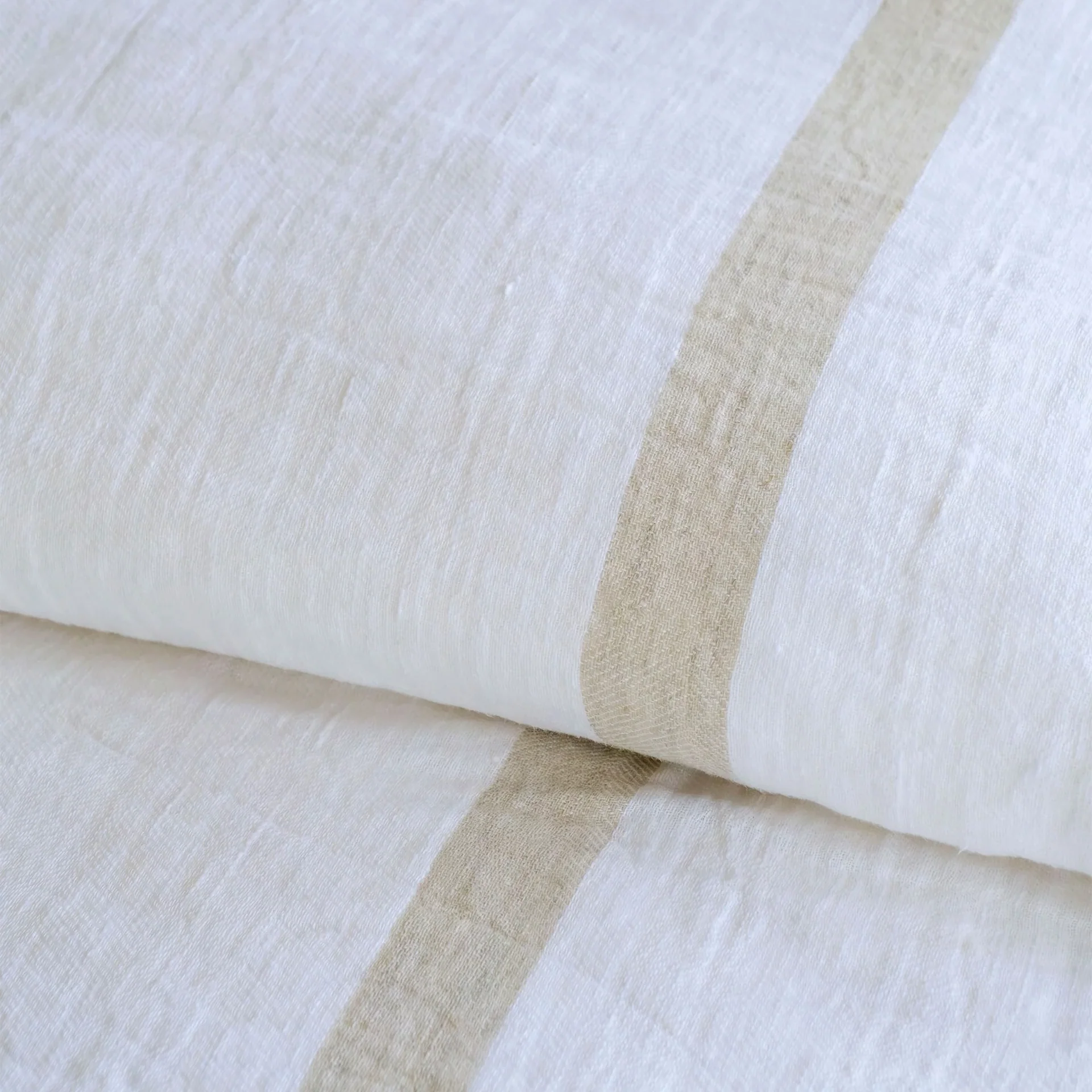Pom Pom at Home Rory White and Flax Duvet Cover ~ Available in Queen and King - Image 5