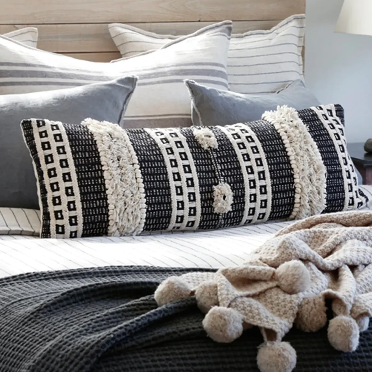 Pom Pom at Home Sawyer Hand Woven Pillow with Insert ~ 14 x 40