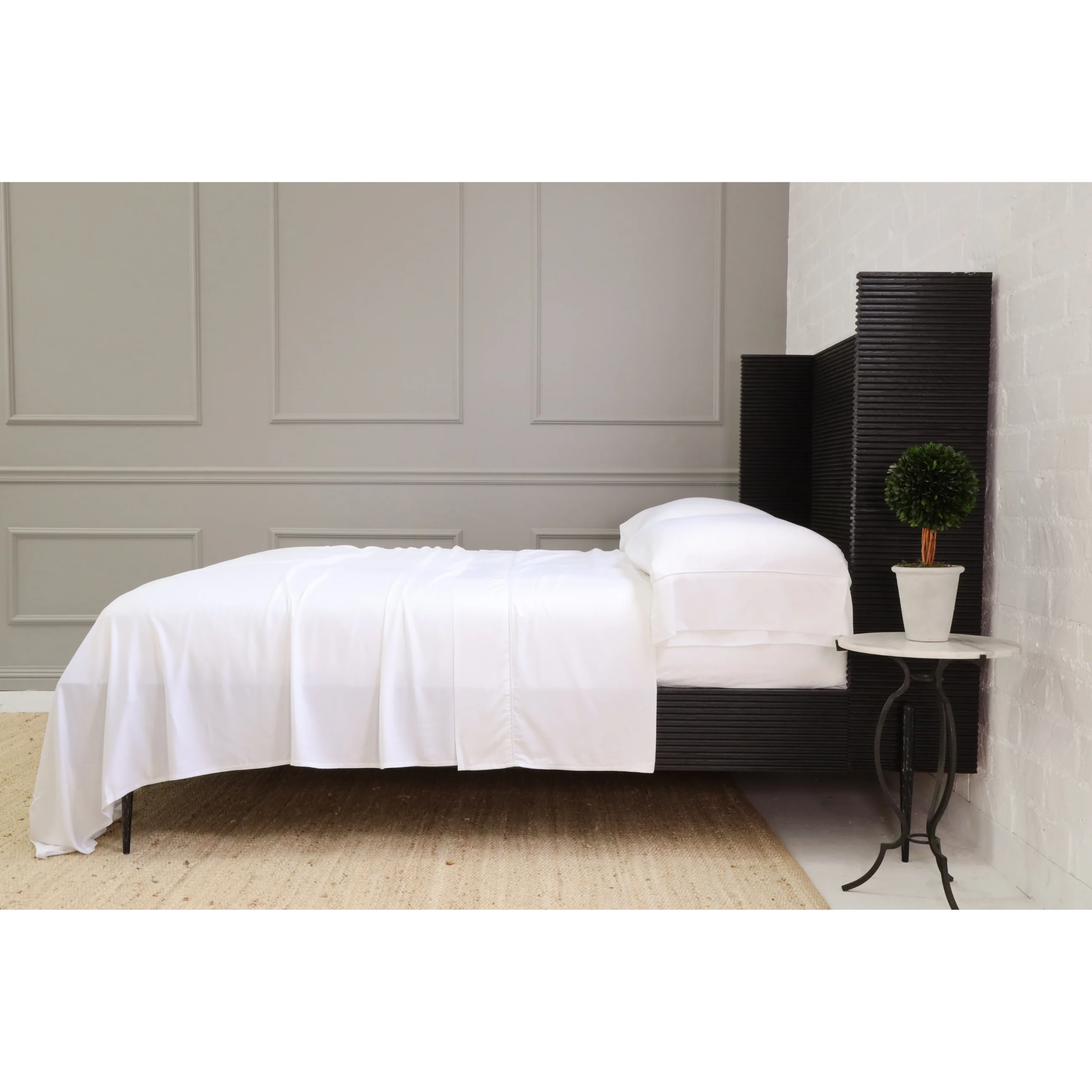 Pom Pom at Home Sheena Bamboo Sateen Sheet Set ~ White ~ Available in Twin, Queen and King Sizes - Image 3