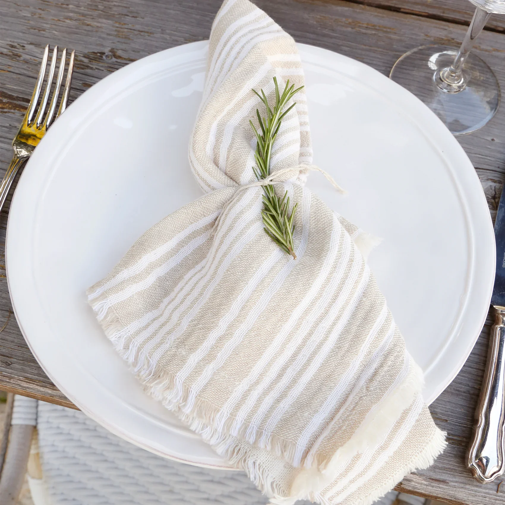 Pom Pom at Home Yountville Set of 4 Striped Napkins ~ Available in 5 Colors - Image 2