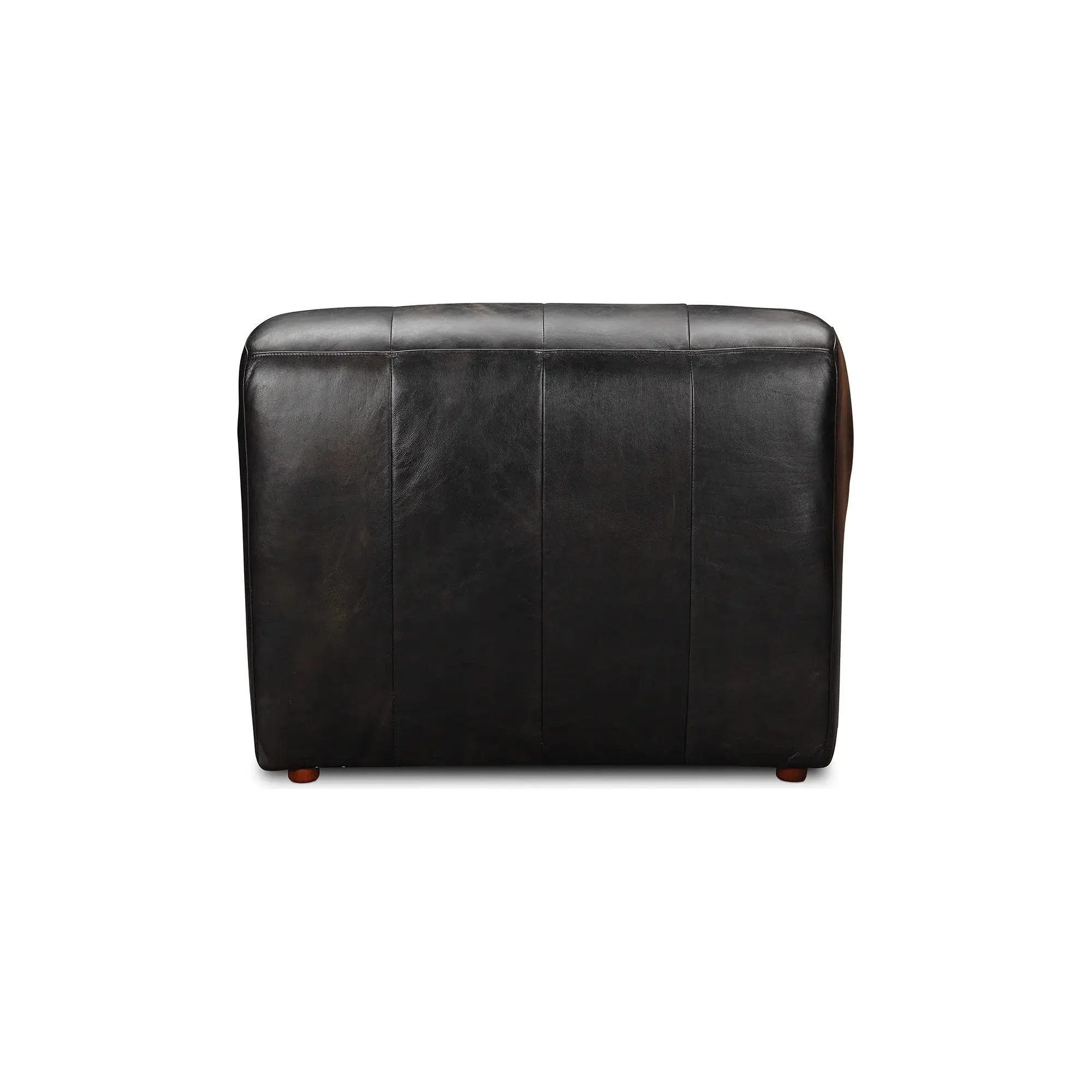 Moe’s Home Collection Ramsay Black Leather Chaise - Image 4