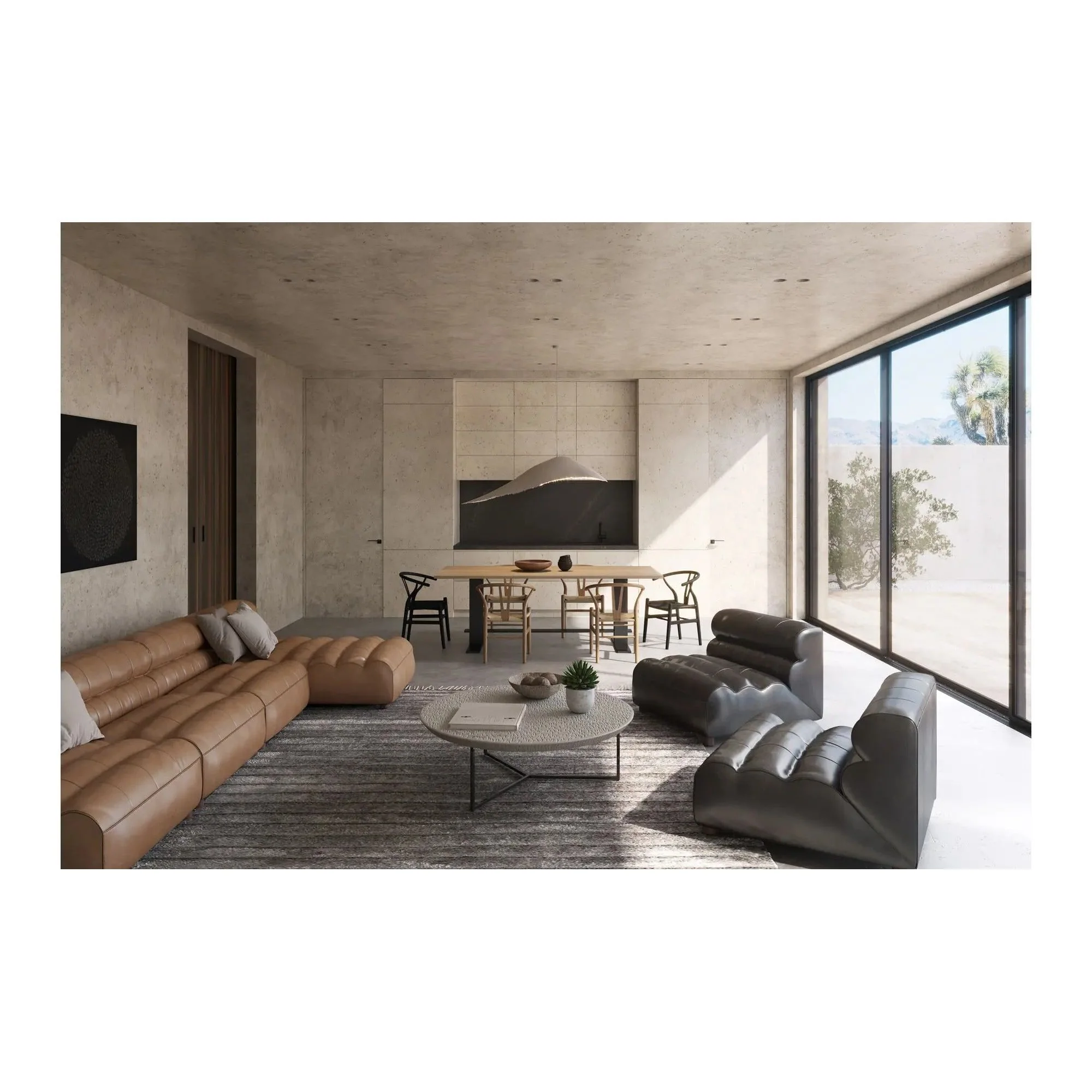 Moe’s Home Collection Ramsay Tan Leather Chaise - Image 4