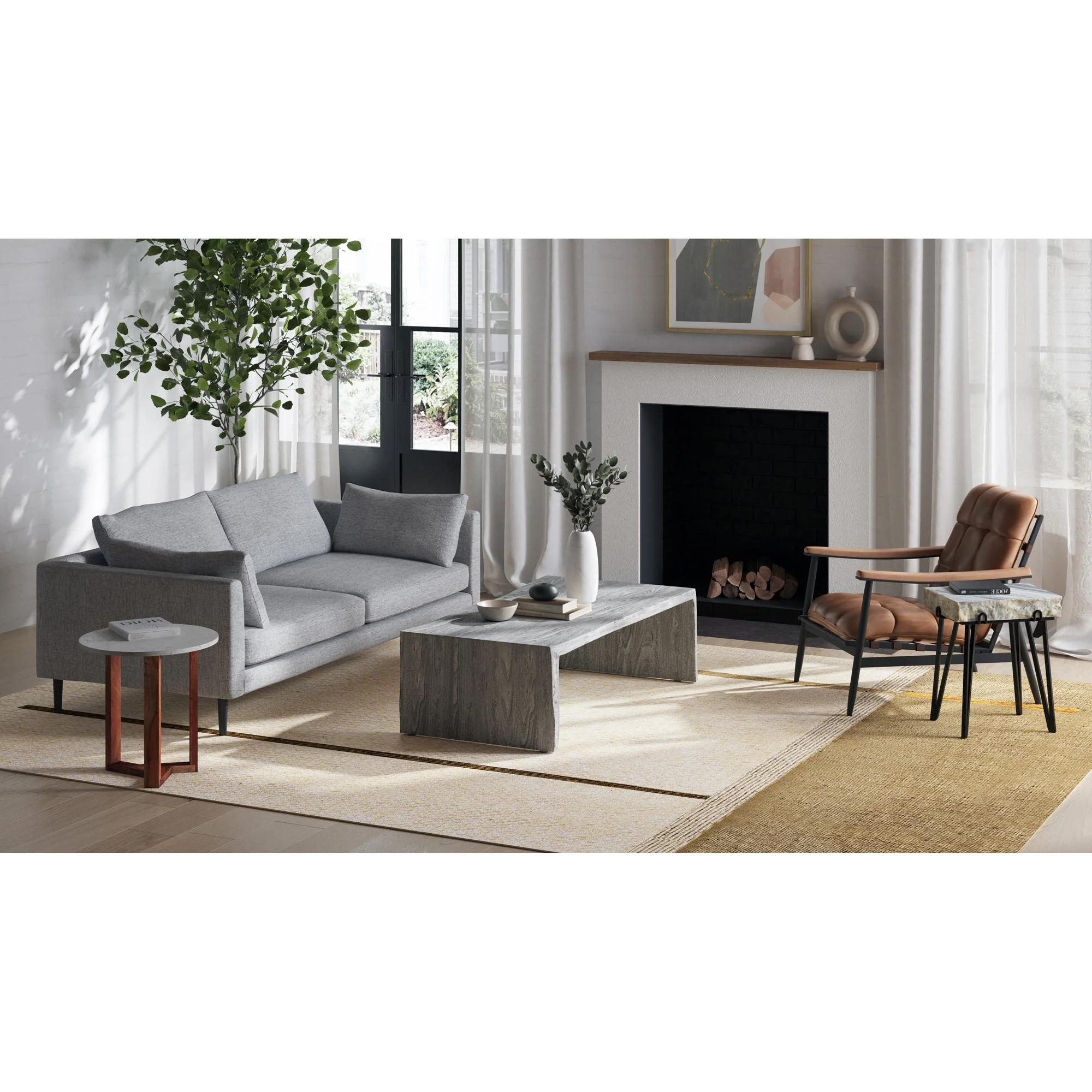 Moe's Home Collection Raval Light Grey Sofa - Image 9