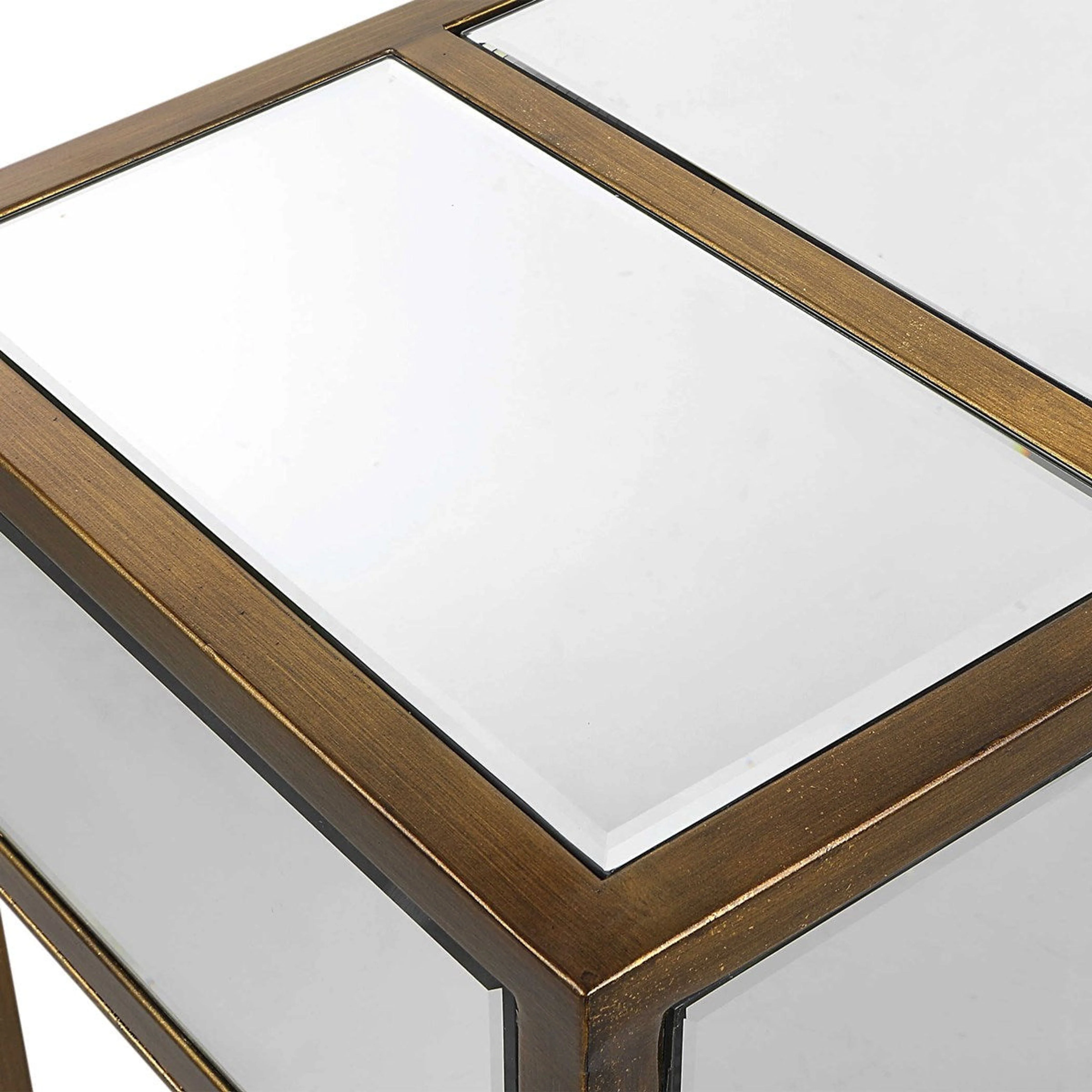 Uttermost Reflect Brushed Aged Gold Iron And Mirrored Accents Console Table - Image 7