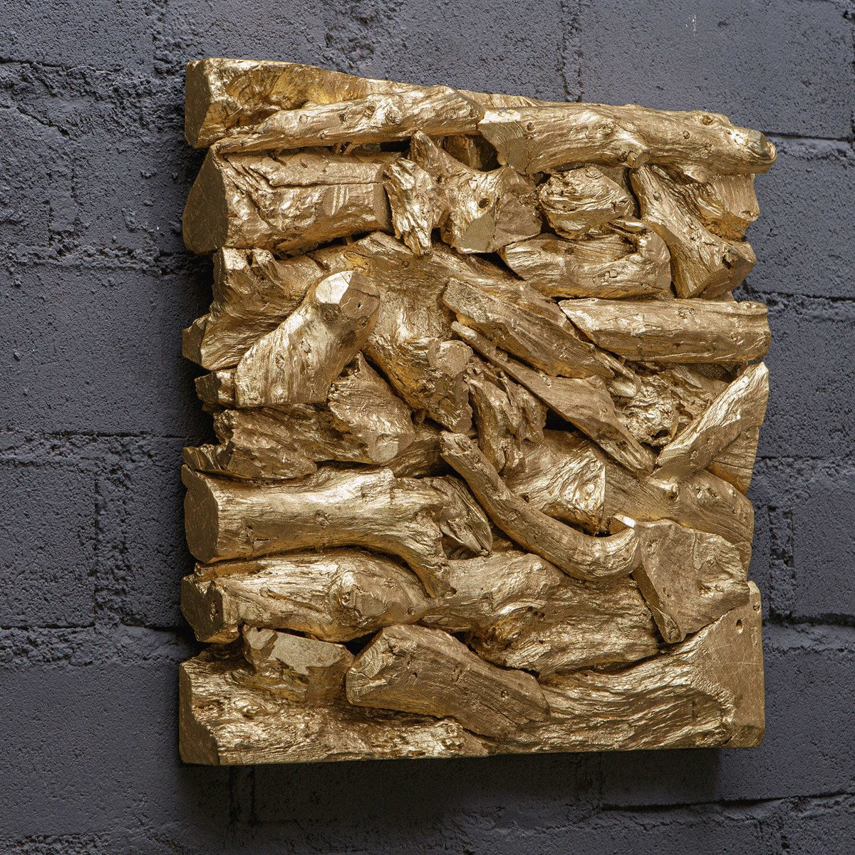 Uttermost Rio Gold Leaf Teak Wood Wall Decor - Image 6
