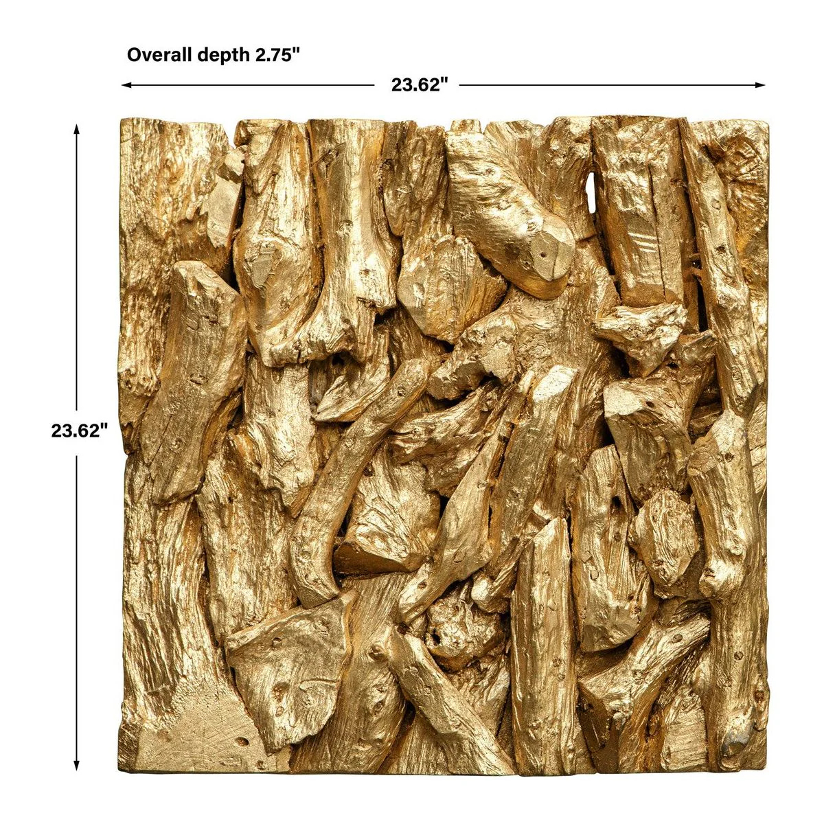 Uttermost Rio Gold Leaf Teak Wood Wall Decor - Image 8