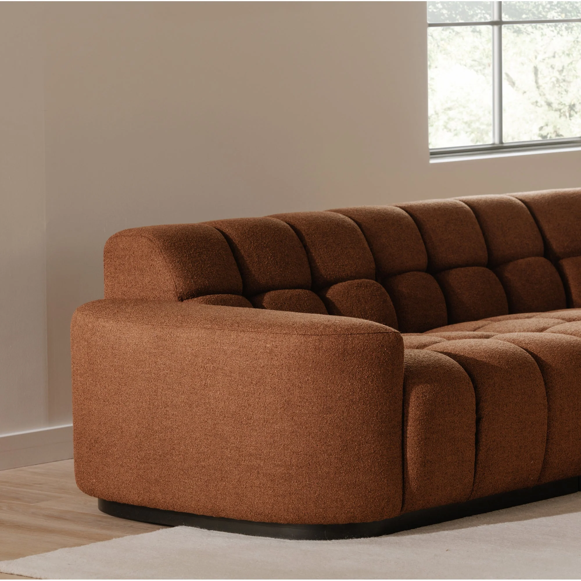 Moe's Home Collection Roman Rust L-Shaped Sectional - Image 11