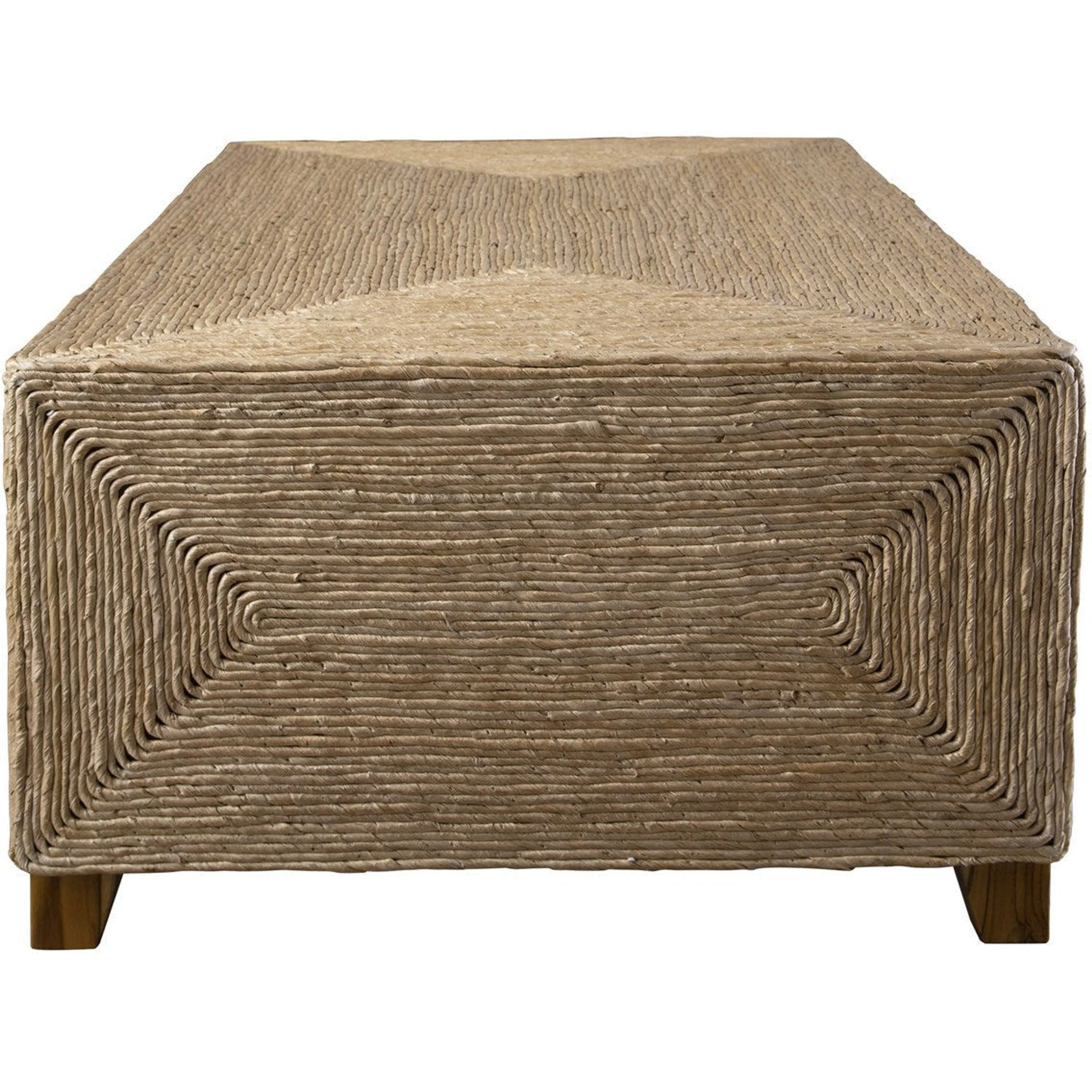Uttermost Rora Natural Woven Banana Plant Wrapped Coastal Style Coffee Table - Image 6