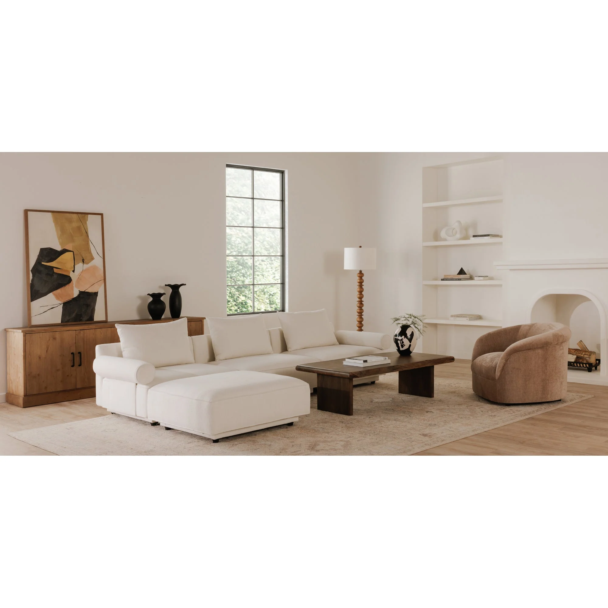 Moe's Home Collection Rosello White Lounge Modular Sectional - Image 7
