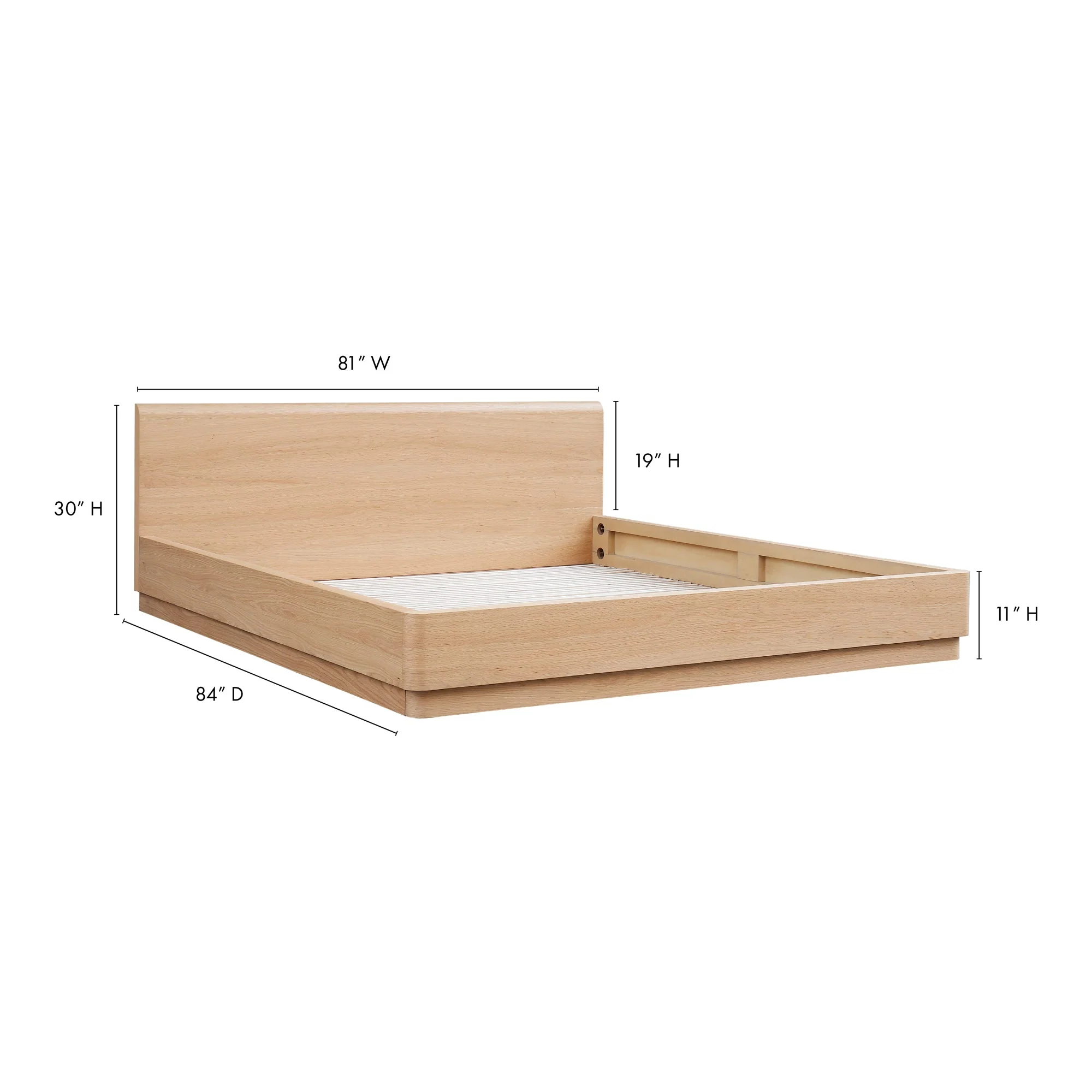 Moe's Home Collection Round Off Light Oak Brown King Bed - Image 10