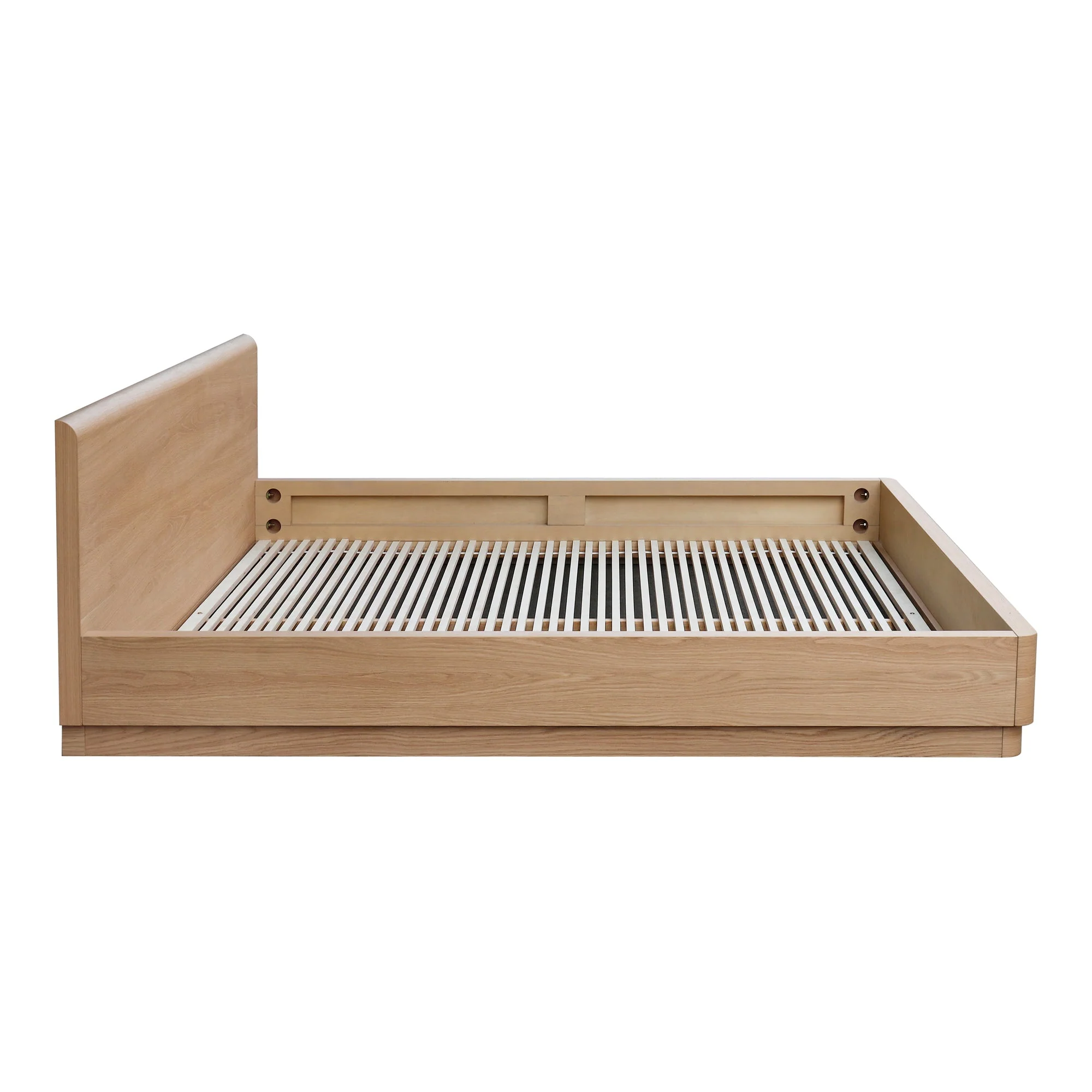 Moe's Home Collection Round Off Light Oak Brown Queen Bed - Image 4