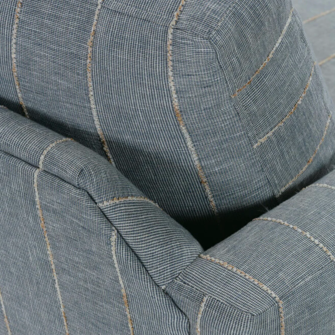 Rowe Furniture Allie Indigo Stripe Swivel Chair ~ Express Collection - Image 9