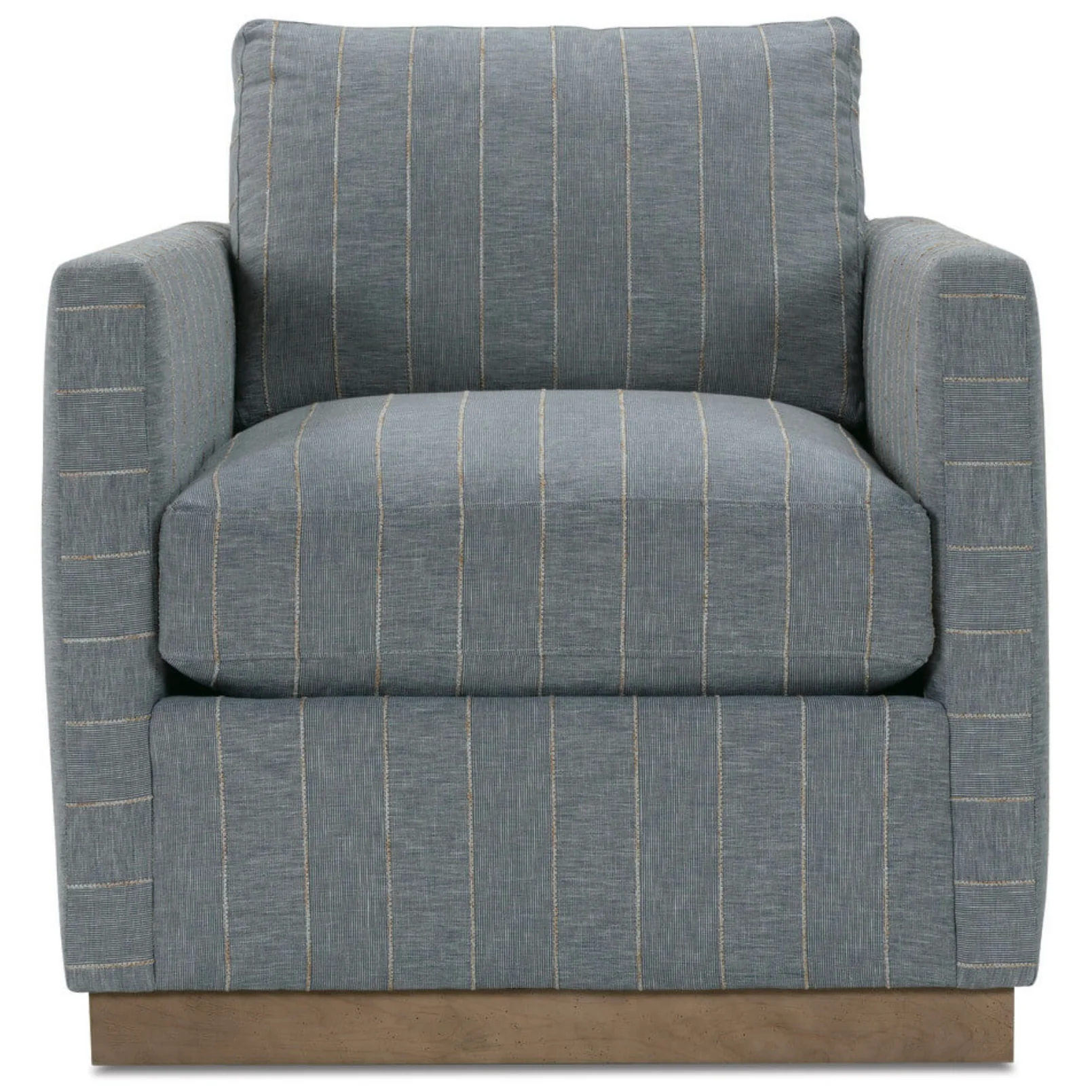 Rowe Furniture Allie Indigo Stripe Swivel Chair ~ Express Collection - Image 2