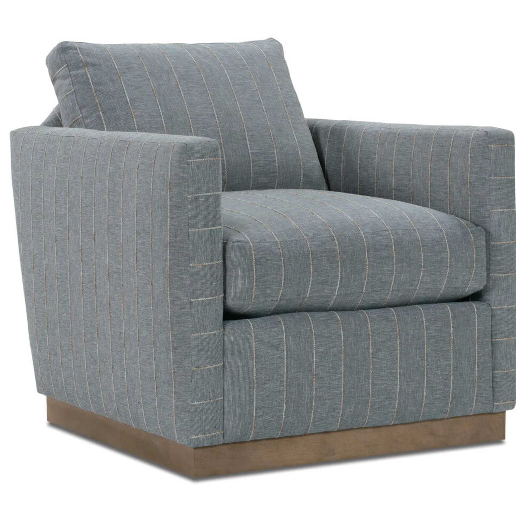 Rowe Furniture Allie Indigo Stripe Swivel Chair ~ Express Collection - Image 3