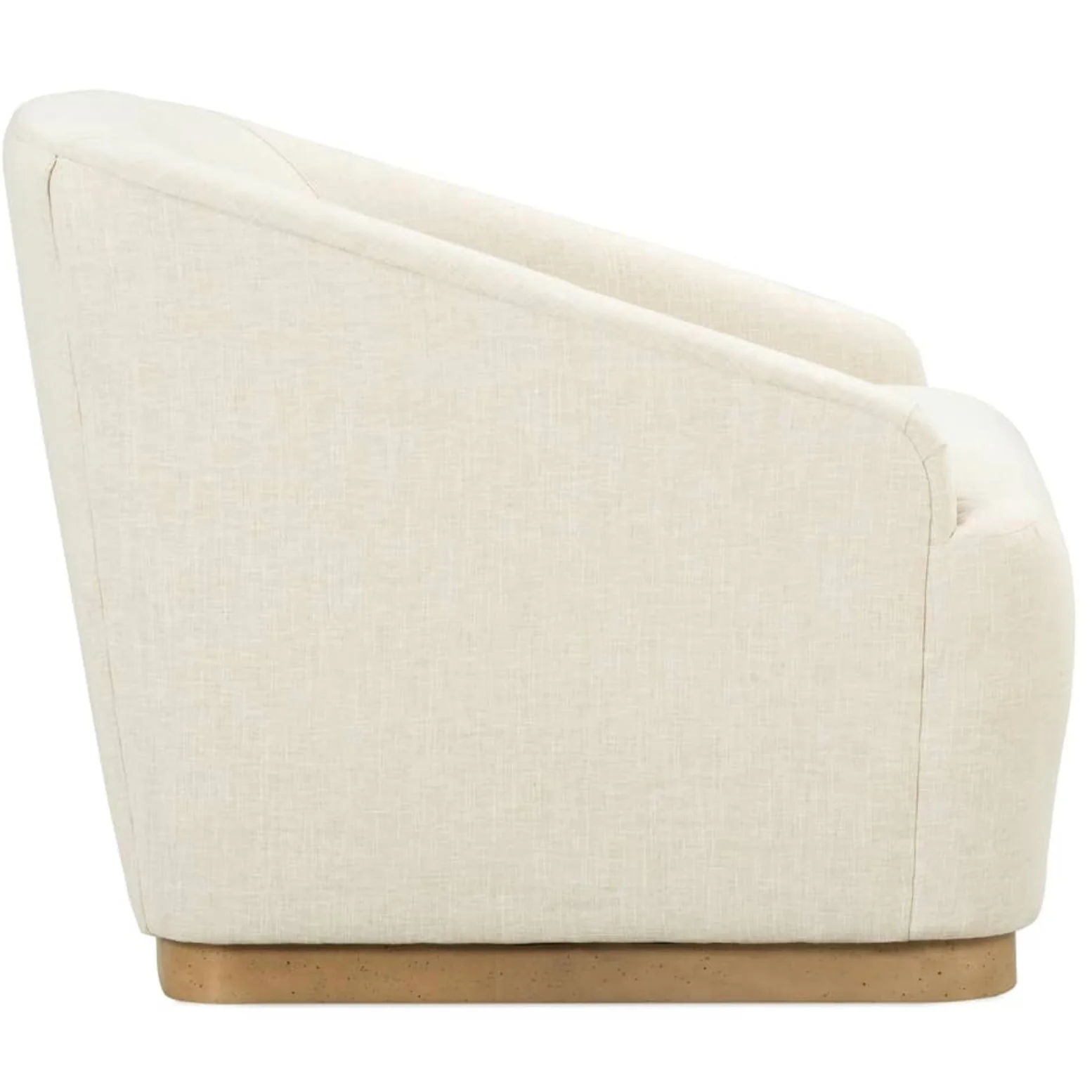 Rowe Furniture Bernie Swivel Chair in Ecru Chenille with Washed Oak Plinth Base~ Limited Quantities for Express Ship ~ ONLY 2 of this version Available! - Image 3