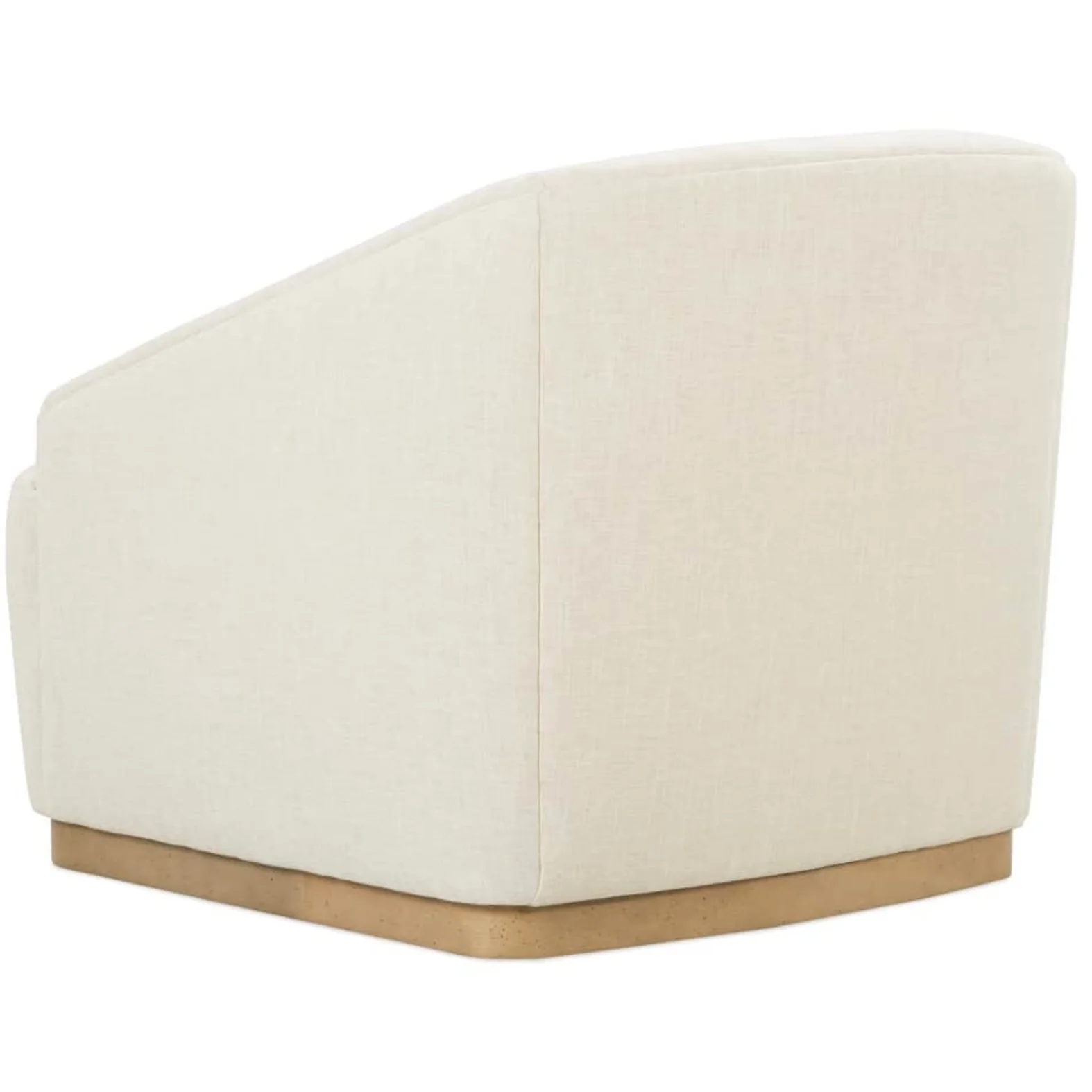 Rowe Furniture Bernie Swivel Chair in Ecru Chenille with Washed Oak Plinth Base~ Limited Quantities for Express Ship ~ ONLY 2 of this version Available! - Image 4