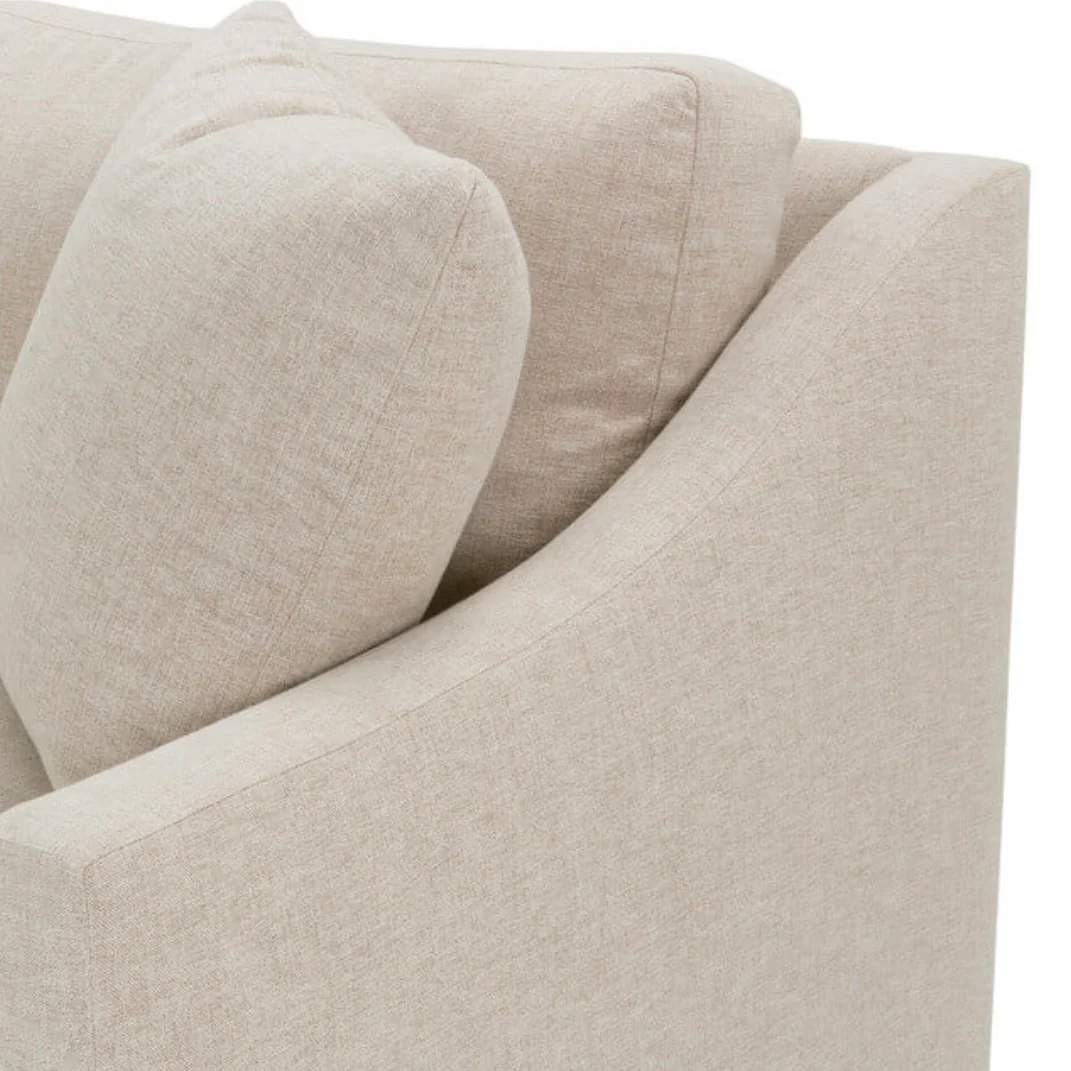 Rowe Furniture Bradford Performance Fabric 111” L-Shaped Sectional In Putty Colored Chenille - Image 12