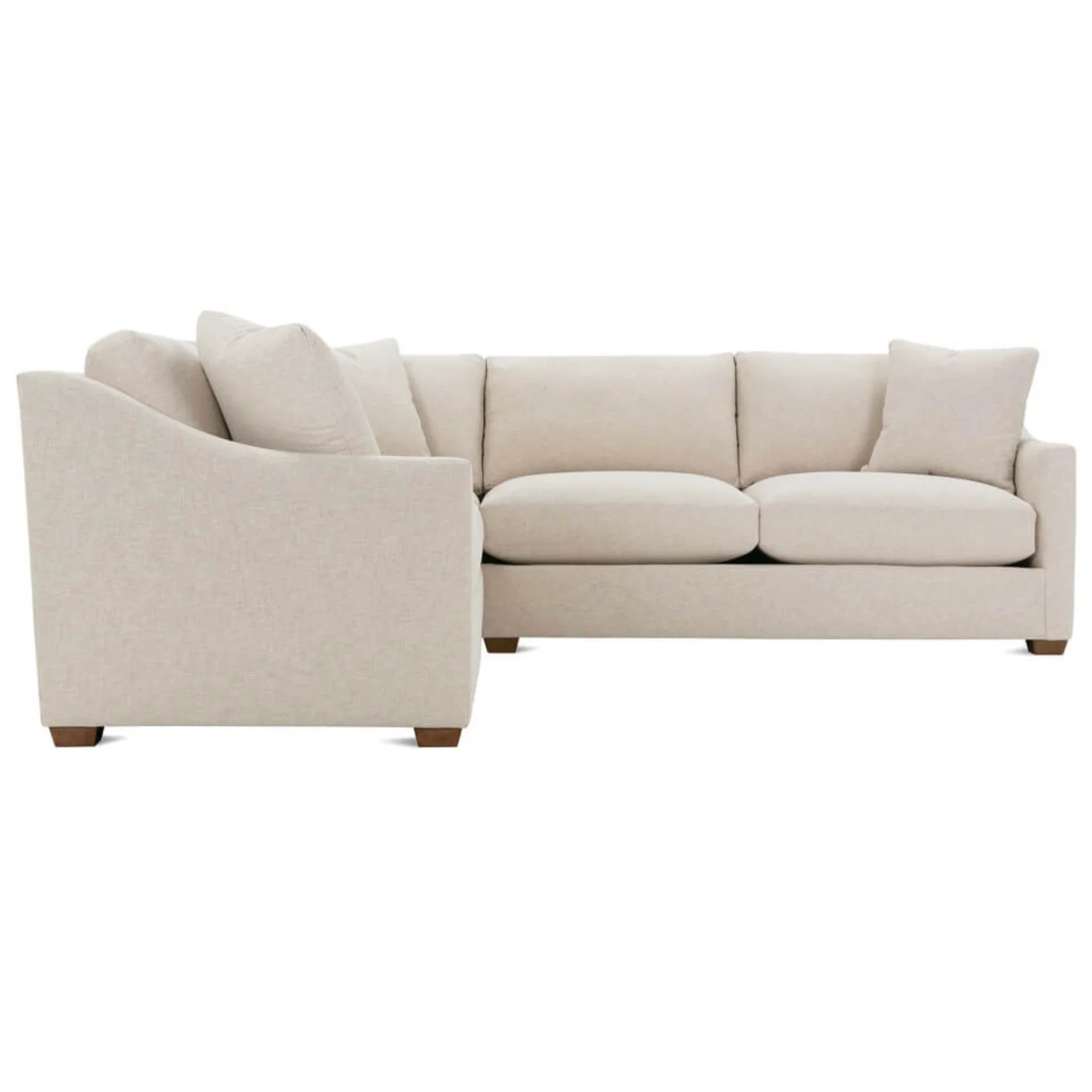 Rowe Furniture Bradford Performance Fabric 111” L-Shaped Sectional In Putty Colored Chenille - Image 15
