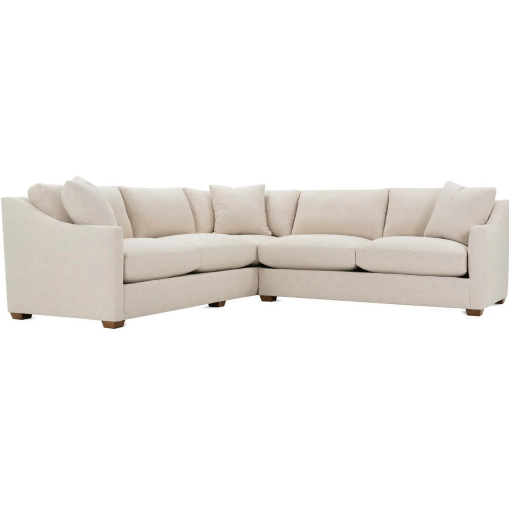 Rowe Furniture Bradford Performance Fabric 111” L-Shaped Sectional In Putty Colored Chenille - Image 16