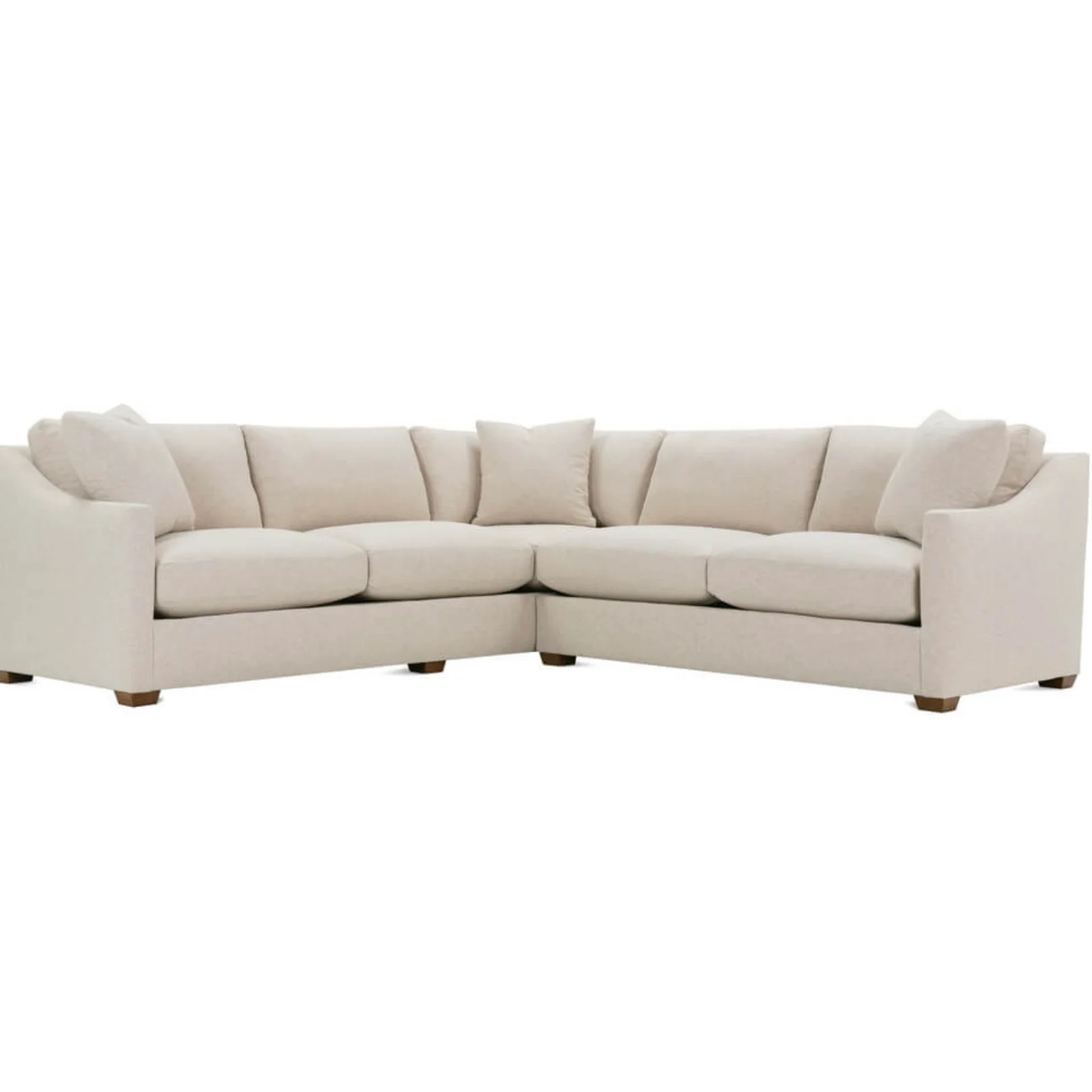 Rowe Furniture Bradford Performance Fabric 111” L-Shaped Sectional In Putty Colored Chenille - Image 17