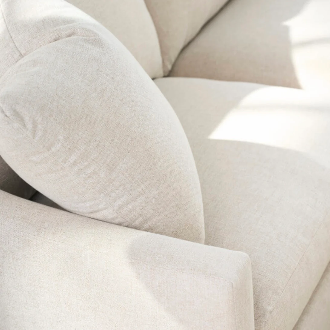 Rowe Furniture Bradford Performance Fabric 111” L-Shaped Sectional In Putty Colored Chenille - Image 7