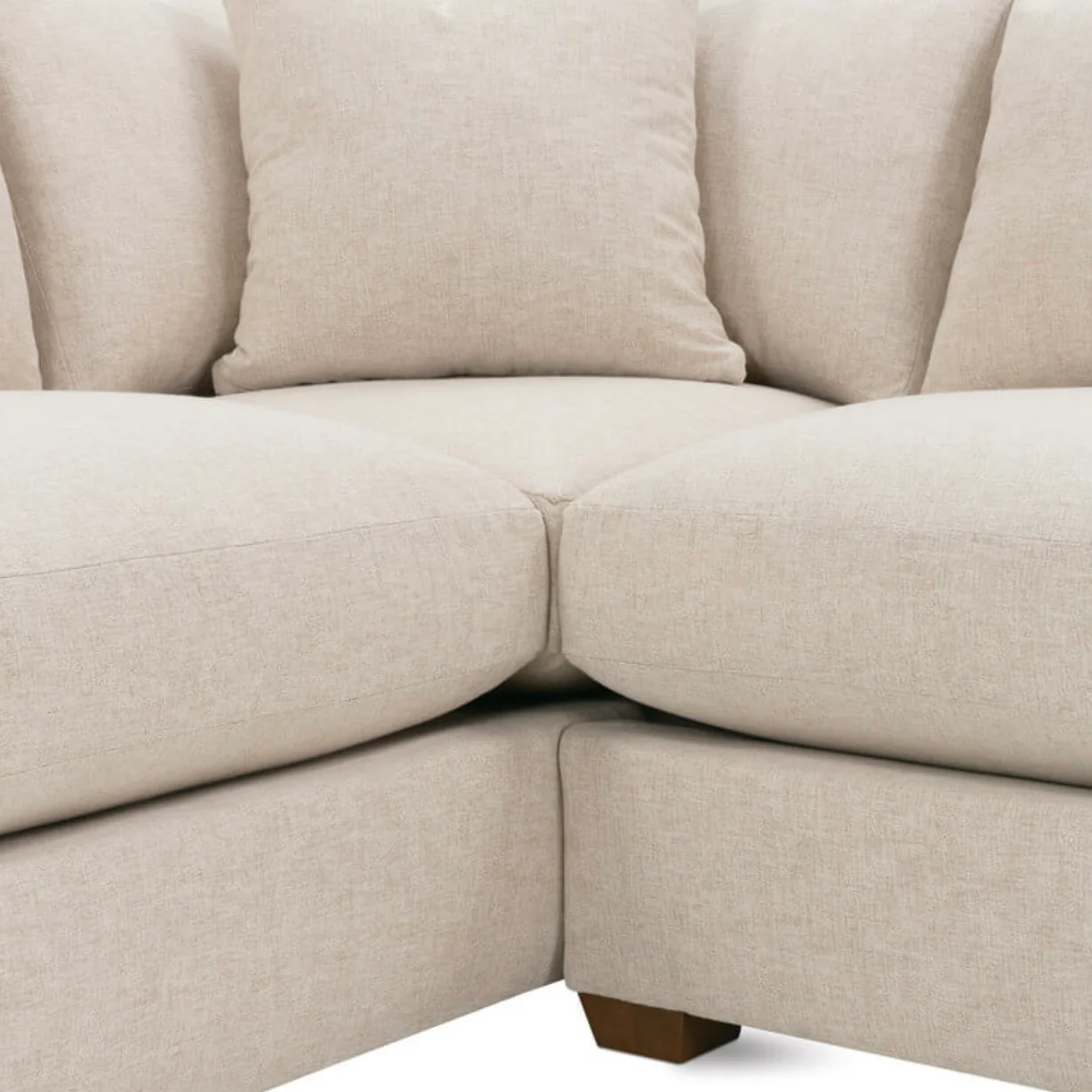Rowe Furniture Bradford Performance Fabric 111” L-Shaped Sectional In Putty Colored Chenille - Image 9