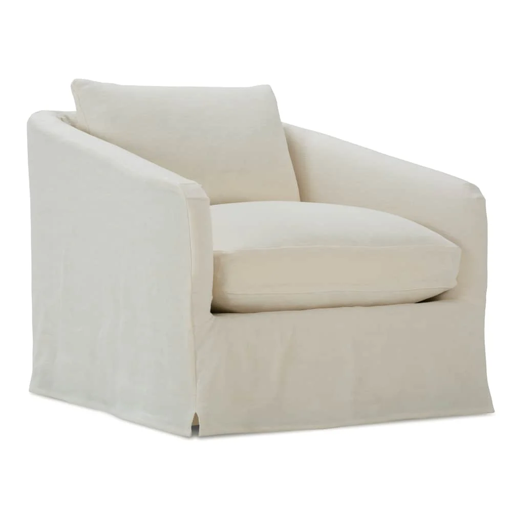 Rowe Furniture Florence Slipcovered Swivel Chair ~ Available To Custom Order In All Fabrics - Image 3