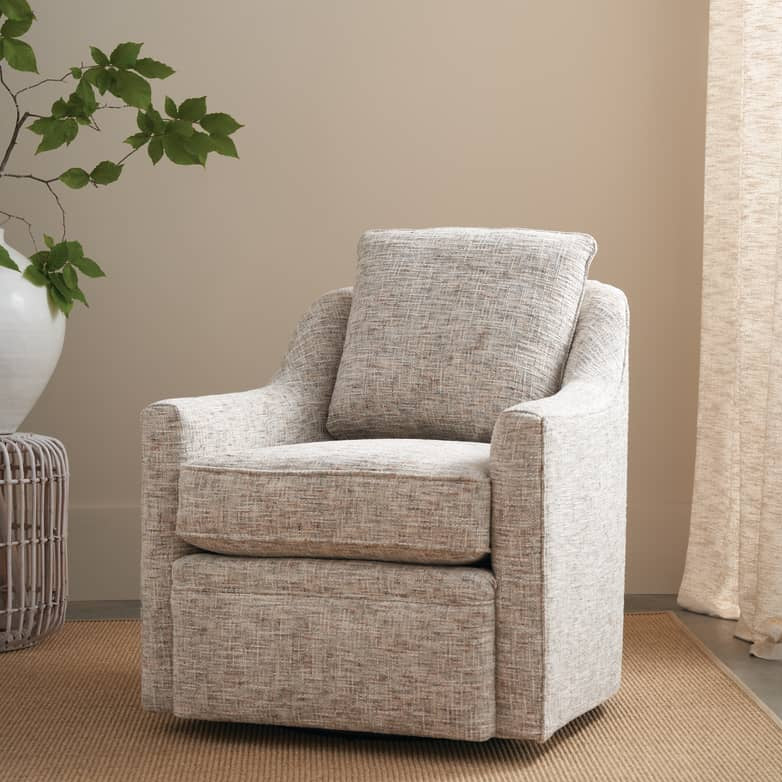 Rowe Furniture Hollins Upholstered Swivel Chair ~ Available in Swivel Glider Option and to Custom Order In All Fabrics
