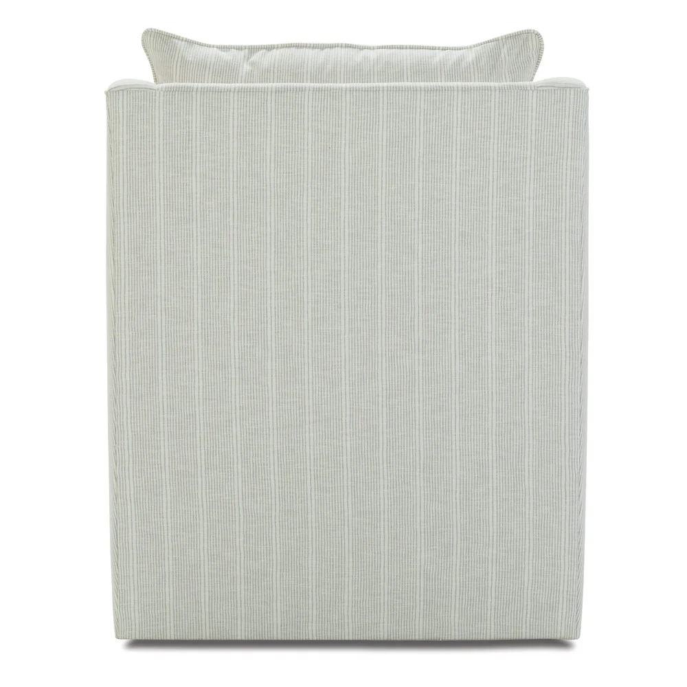 Rowe Furniture Kara Stripe Swivel Glider Chair in Grey with Ivory Stripe ~ Express Collection - Image 4