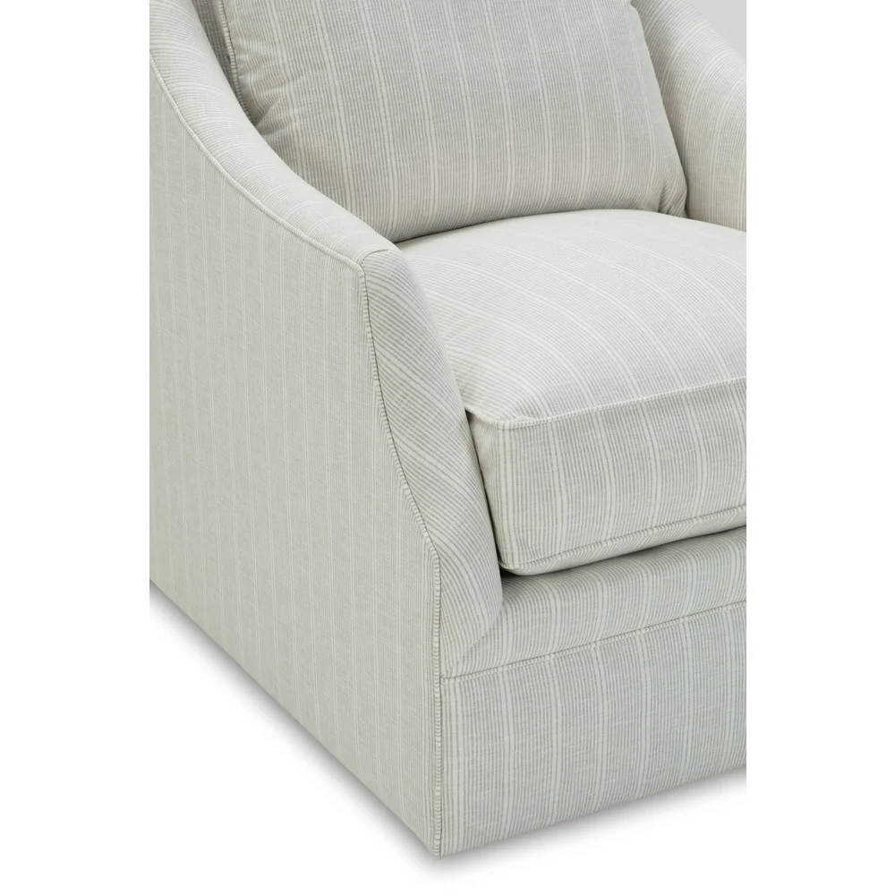 Rowe Furniture Kara Stripe Swivel Glider Chair in Grey with Ivory Stripe ~ Express Collection - Image 6