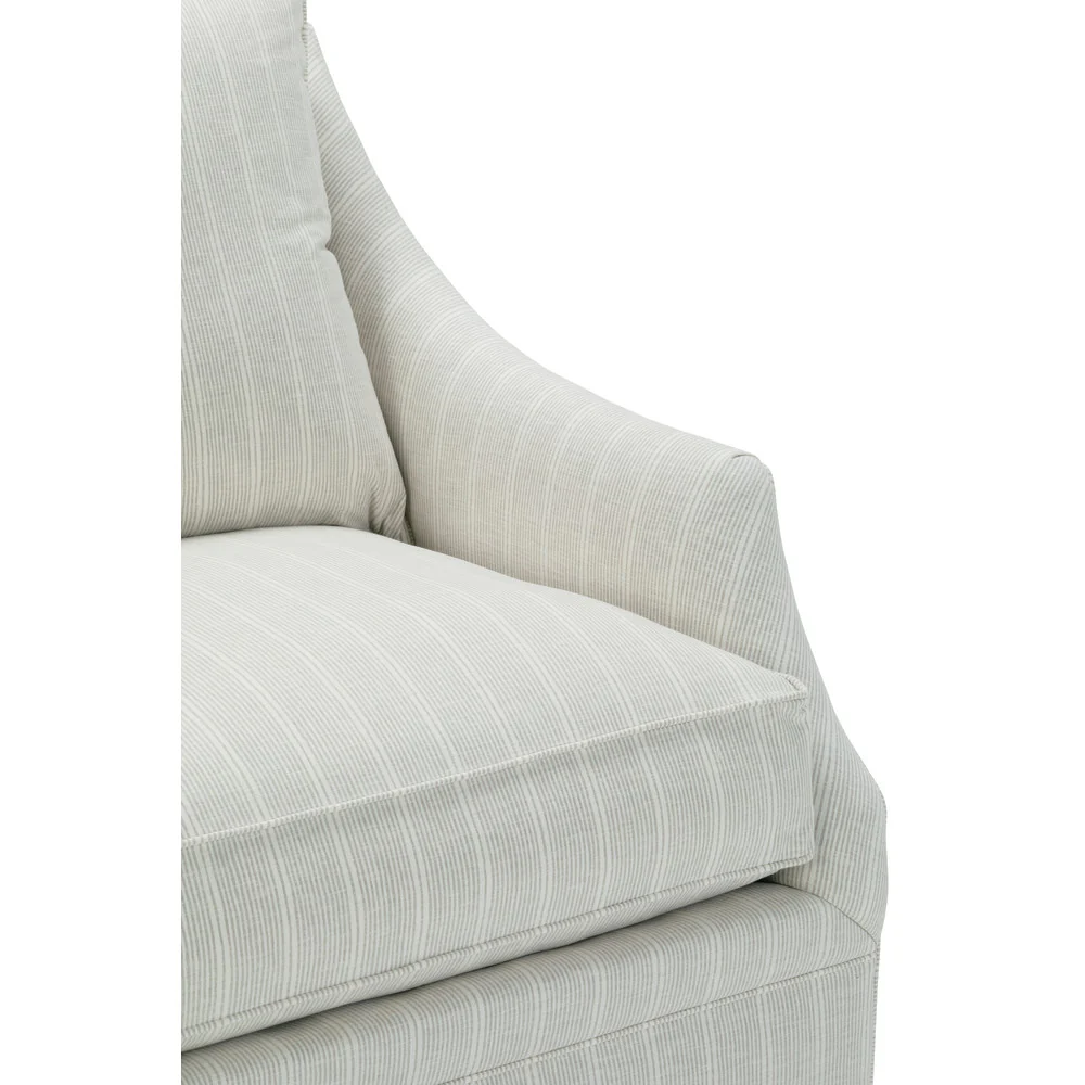 Rowe Furniture Kara Stripe Swivel Glider Chair in Grey with Ivory Stripe ~ Express Collection - Image 9