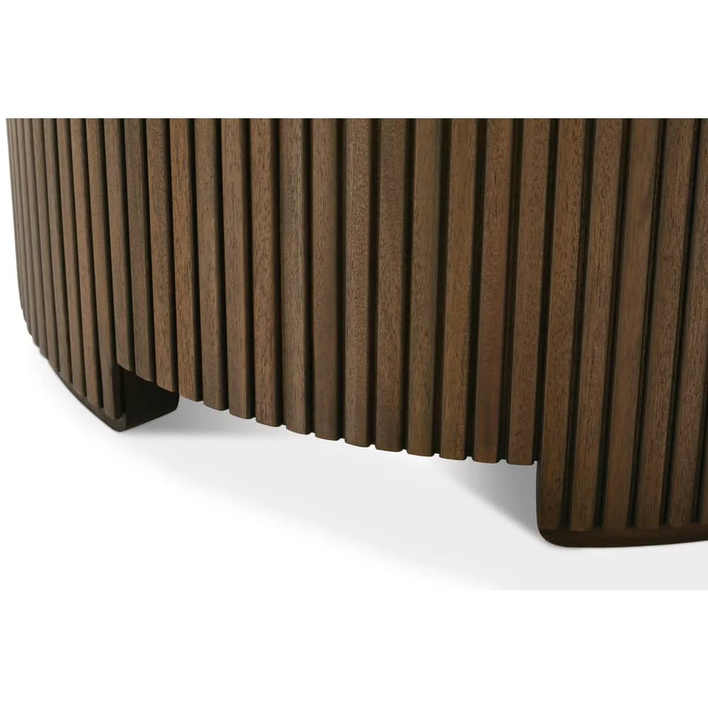 Rowe Furniture Kindred Mahogany Wood Round Coffee Table ~ Sesame Finish - Image 5