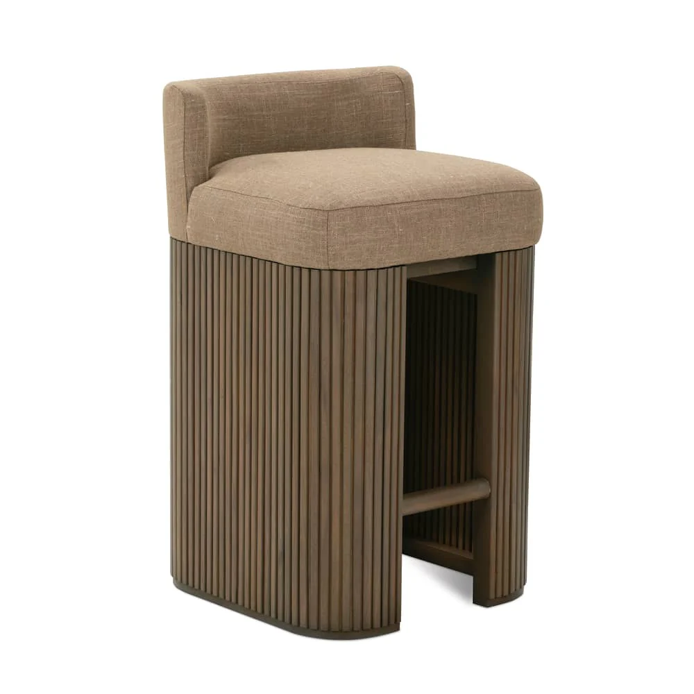 Rowe Furniture Kindred Barstool ~ Sesame or Godiva Finish ~ Available To Custom Order In All Fabrics - Image 8