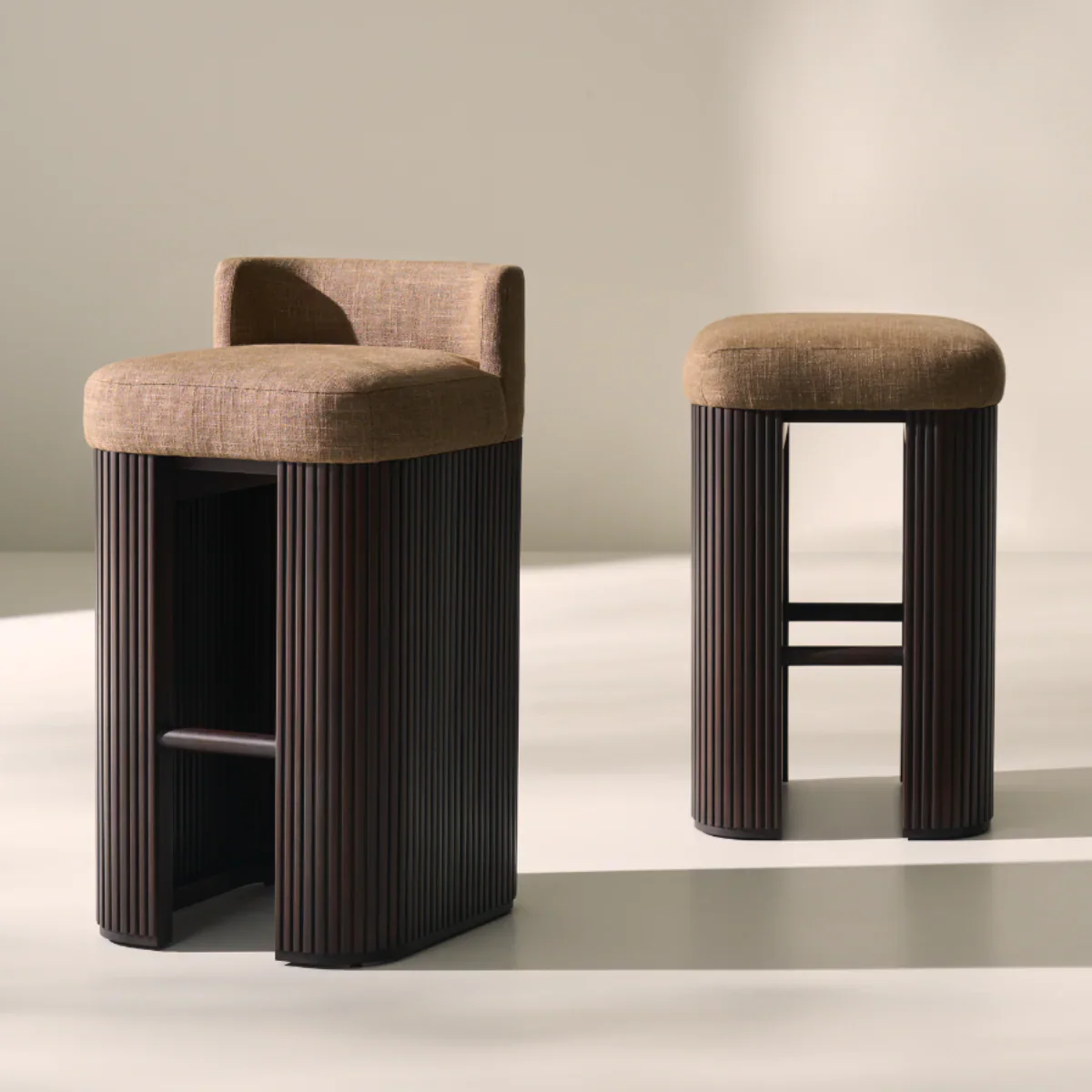 Rowe Furniture Kindred Counter Stool ~ Sesame or Godiva Finish ~ Available To Custom Order In All Fabrics
