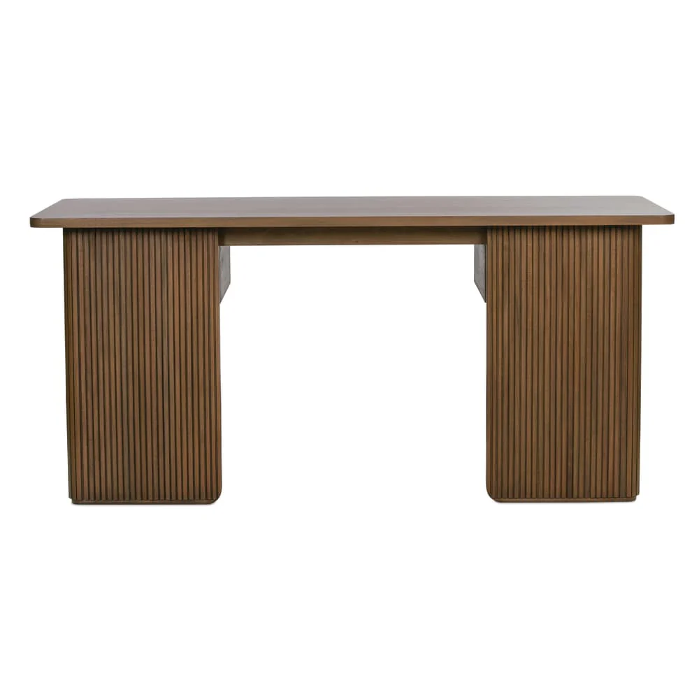 Rowe Furniture Kindred Fluted Mahogany Wood Desk ~ Sesame Finish - Image 6
