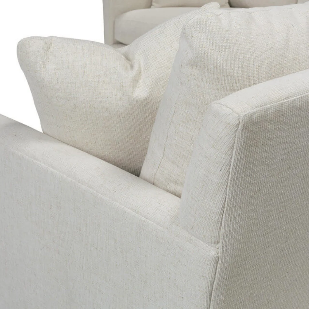 Rowe Furniture Lilah Bone White Plush Chenille Performance Fabric 106” x 110" Sectional ~ Express Collection - Image 16