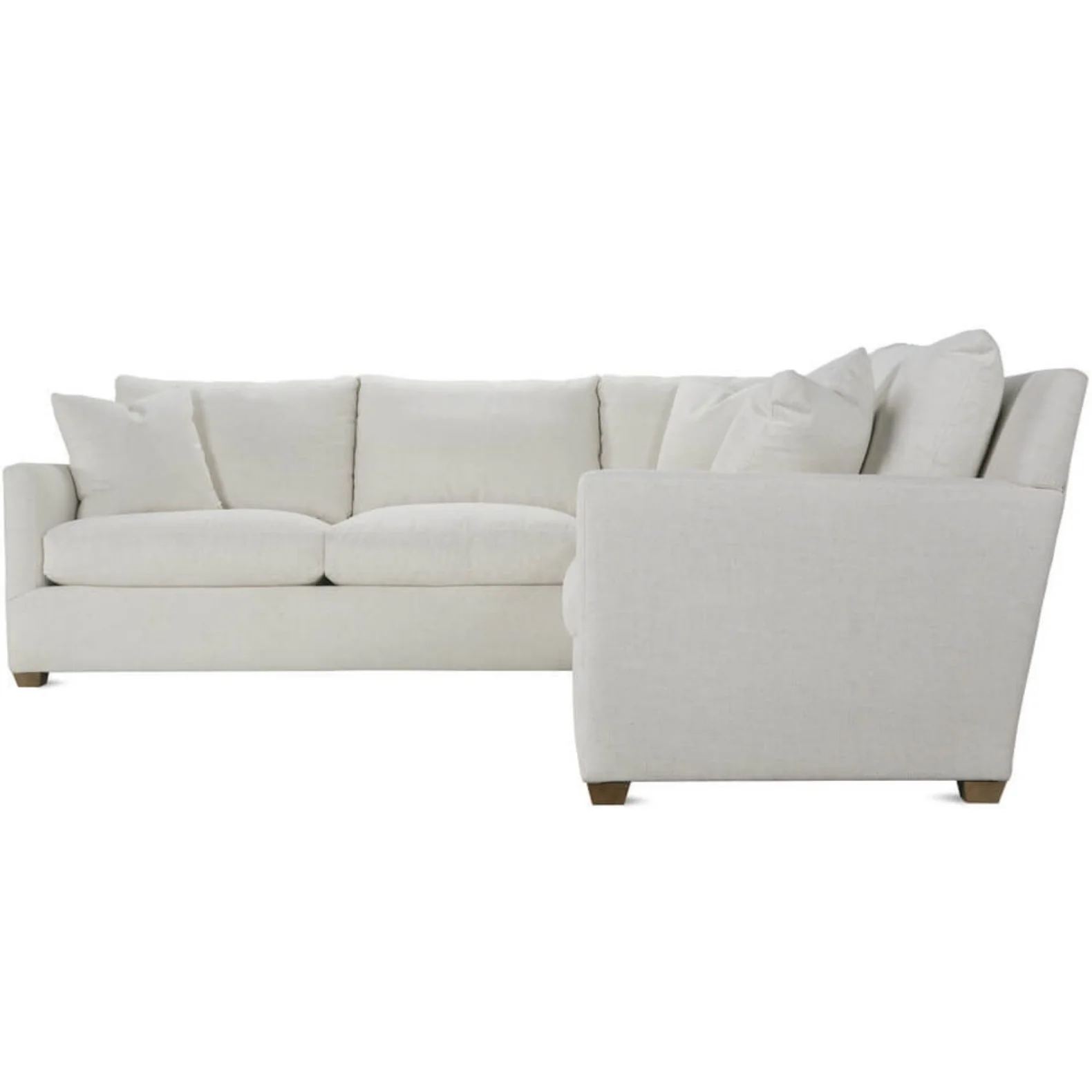 Rowe Furniture Lilah Bone White Plush Chenille Performance Fabric 106” x 110" Sectional ~ Express Collection - Image 5